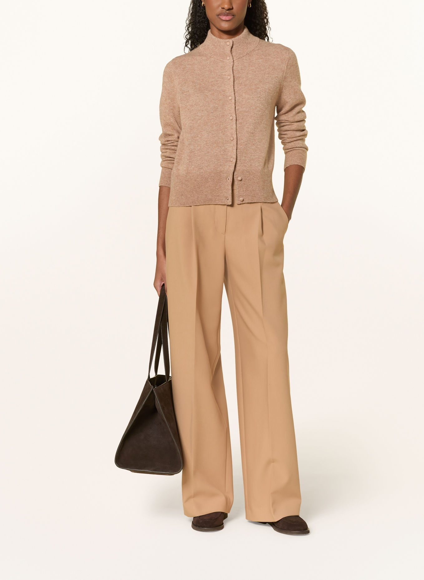 REPEAT Strickjacke mit Cashmere: HELLBRAUN