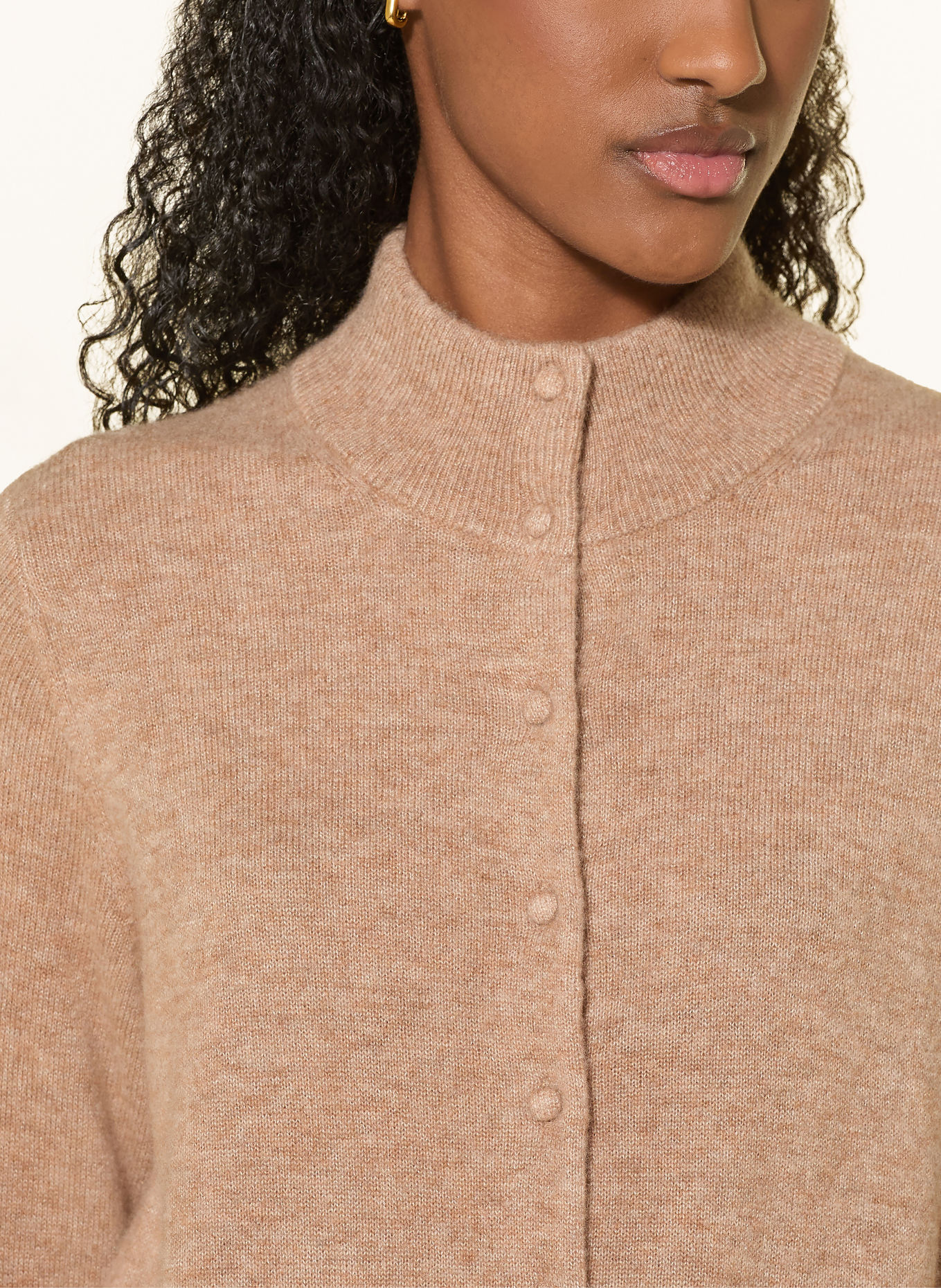 REPEAT Strickjacke mit Cashmere: HELLBRAUN