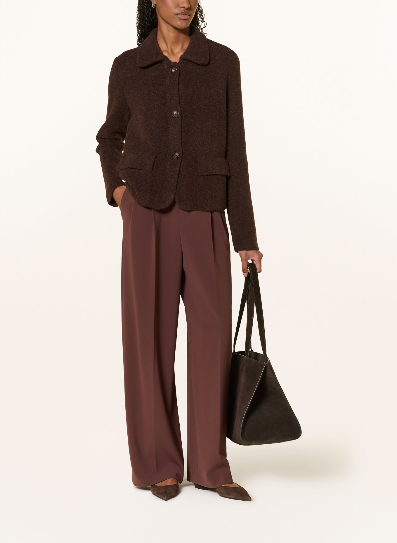 REPEAT Cardigan: DARK BROWN