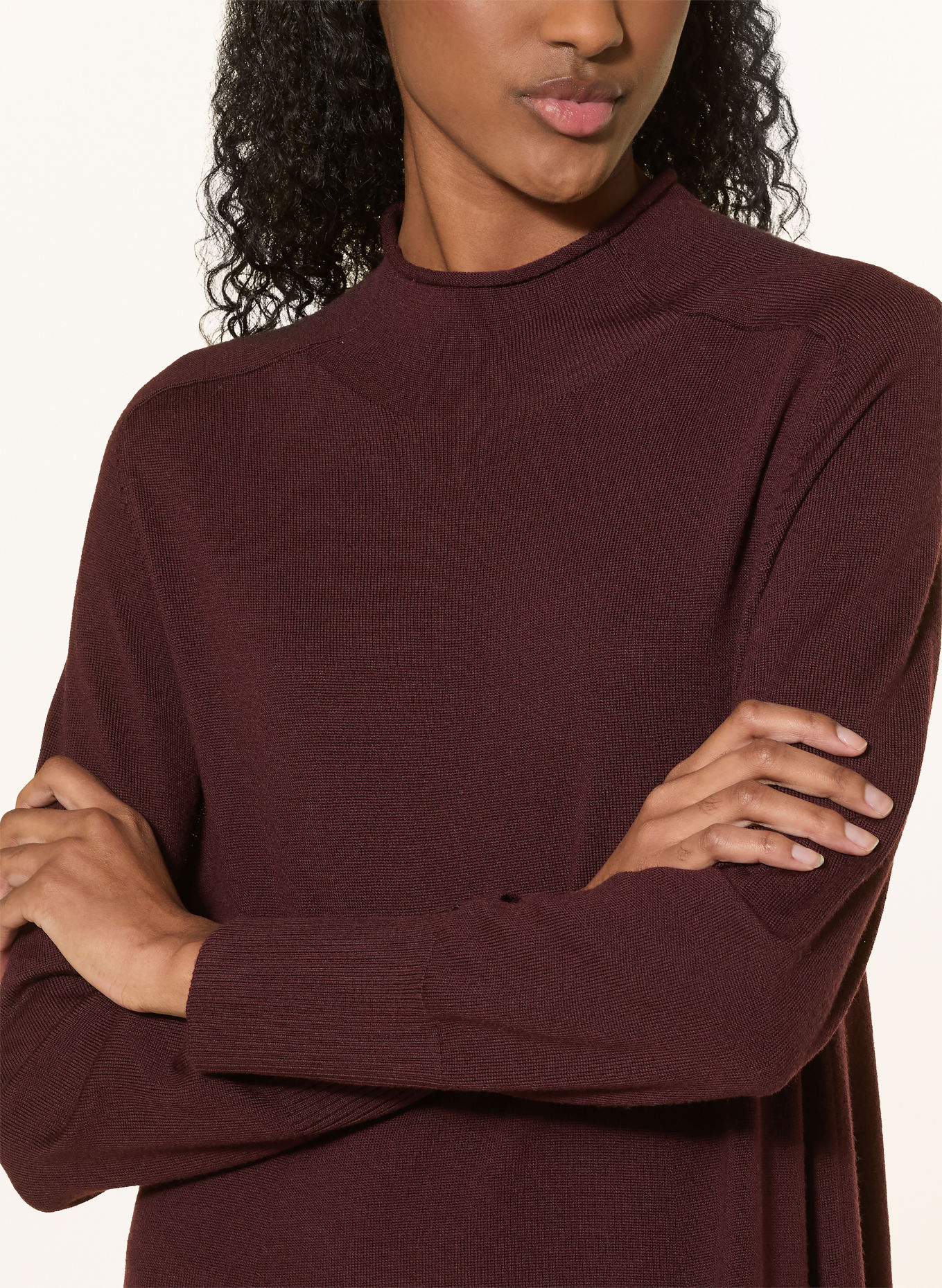 REPEAT Strickkleid aus Merinowolle: DUNKELROT