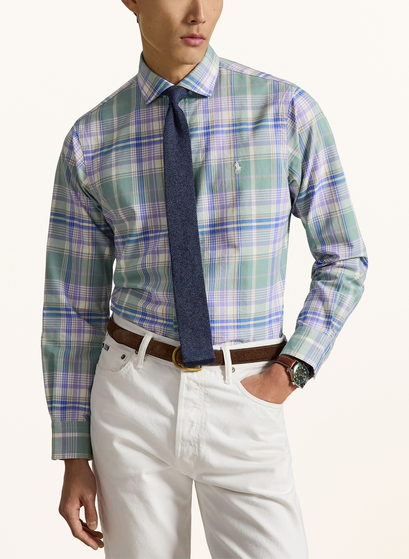 POLO RALPH LAUREN Chemise coupe classique: MENTHE / LILAS / BLEU