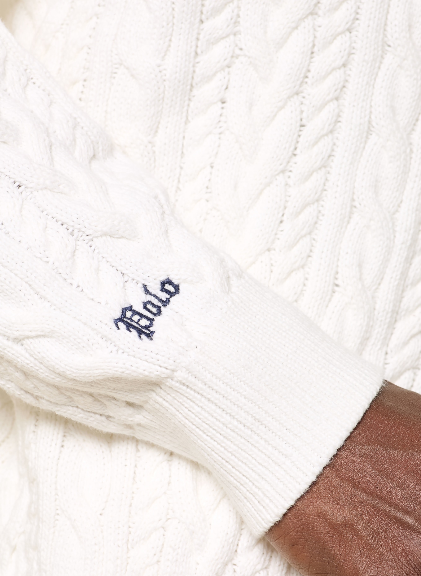 POLO RALPH LAUREN Pletené polo tričko: BÍLÁ / TMAVĚ MODRÁ