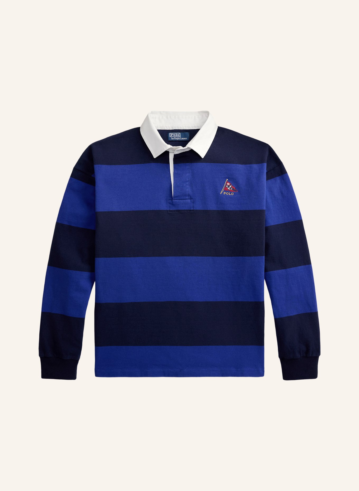 POLO RALPH LAUREN Polo de rugby coupe classique: BLEU / BLEU FONCÉ