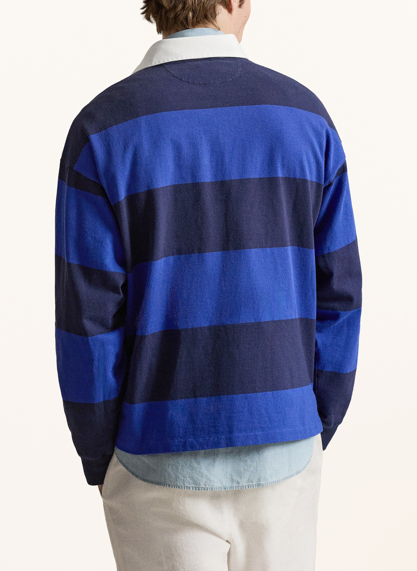 POLO RALPH LAUREN Polo de rugby coupe classique: BLEU / BLEU FONCÉ