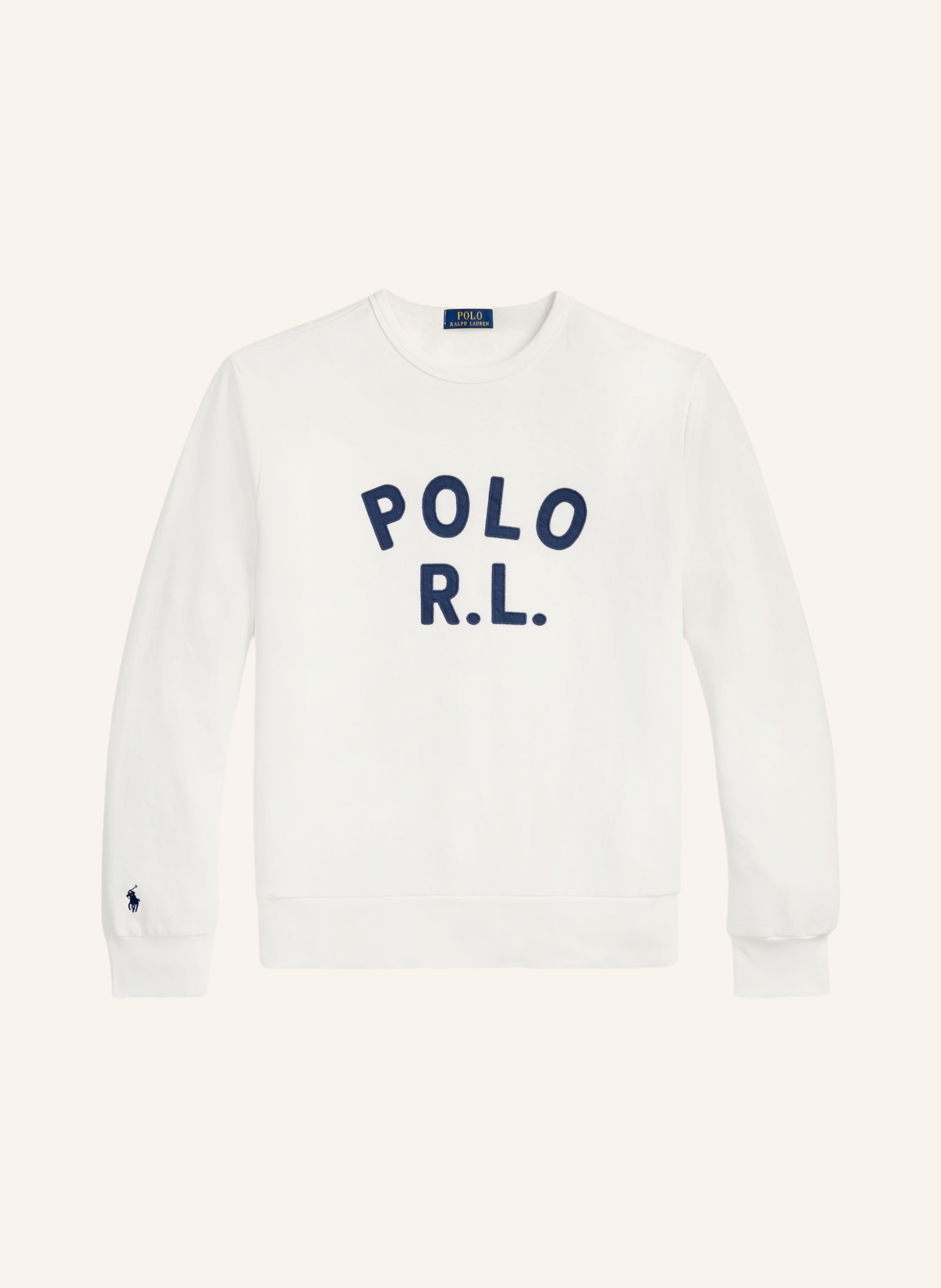 POLO RALPH LAUREN Sweat-shirt: BLANC / BLEU FONCÉ