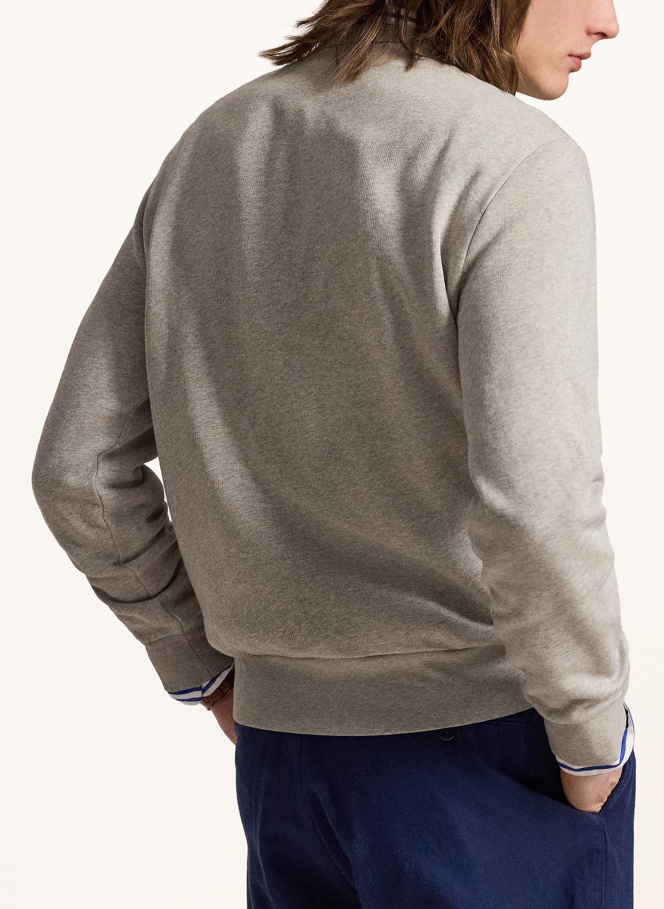 POLO RALPH LAUREN Sweat-shirt: GRIS / BLEU FONCÉ