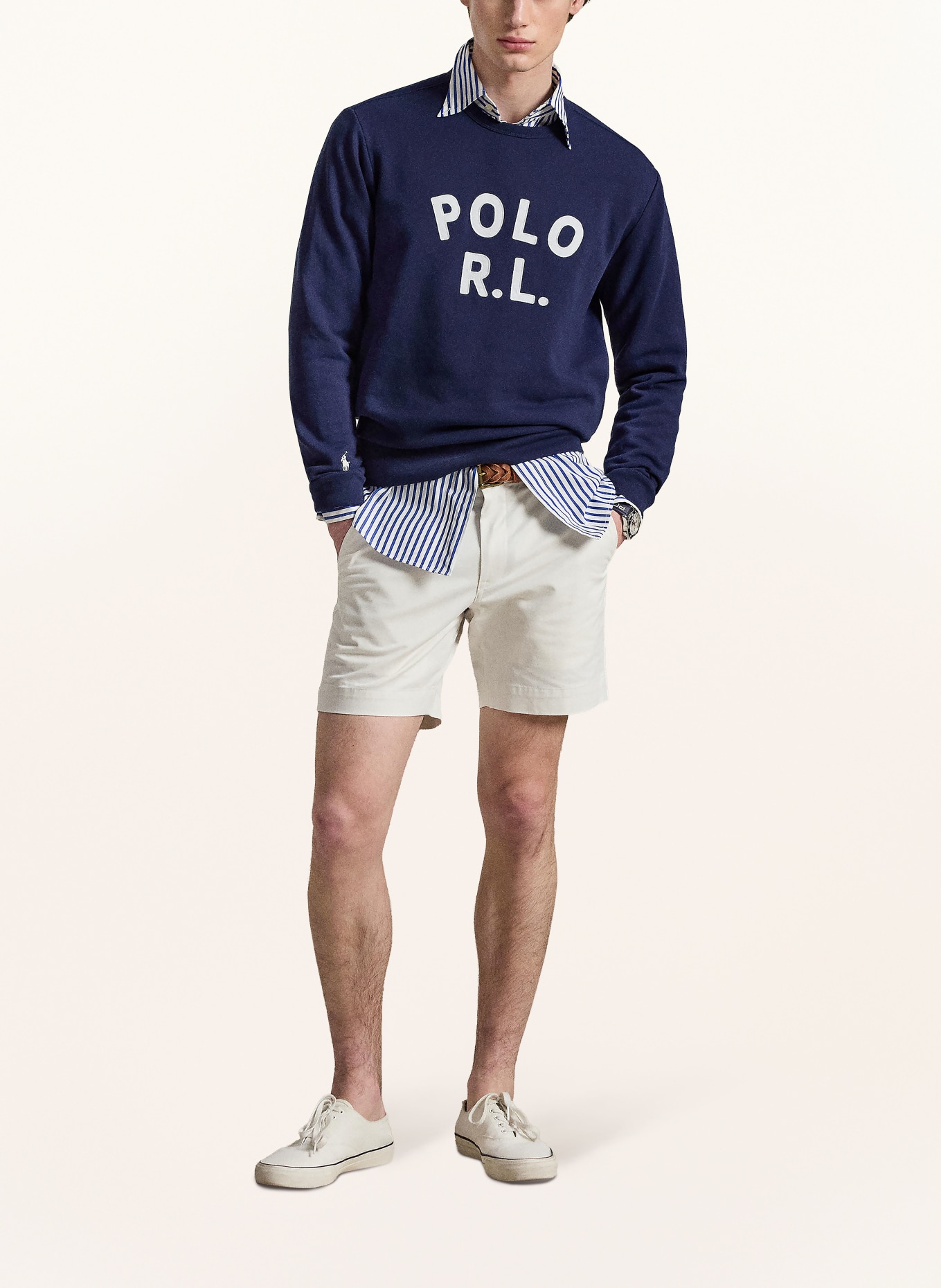 POLO RALPH LAUREN Sweat-shirt: BLEU FONCÉ / BLANC