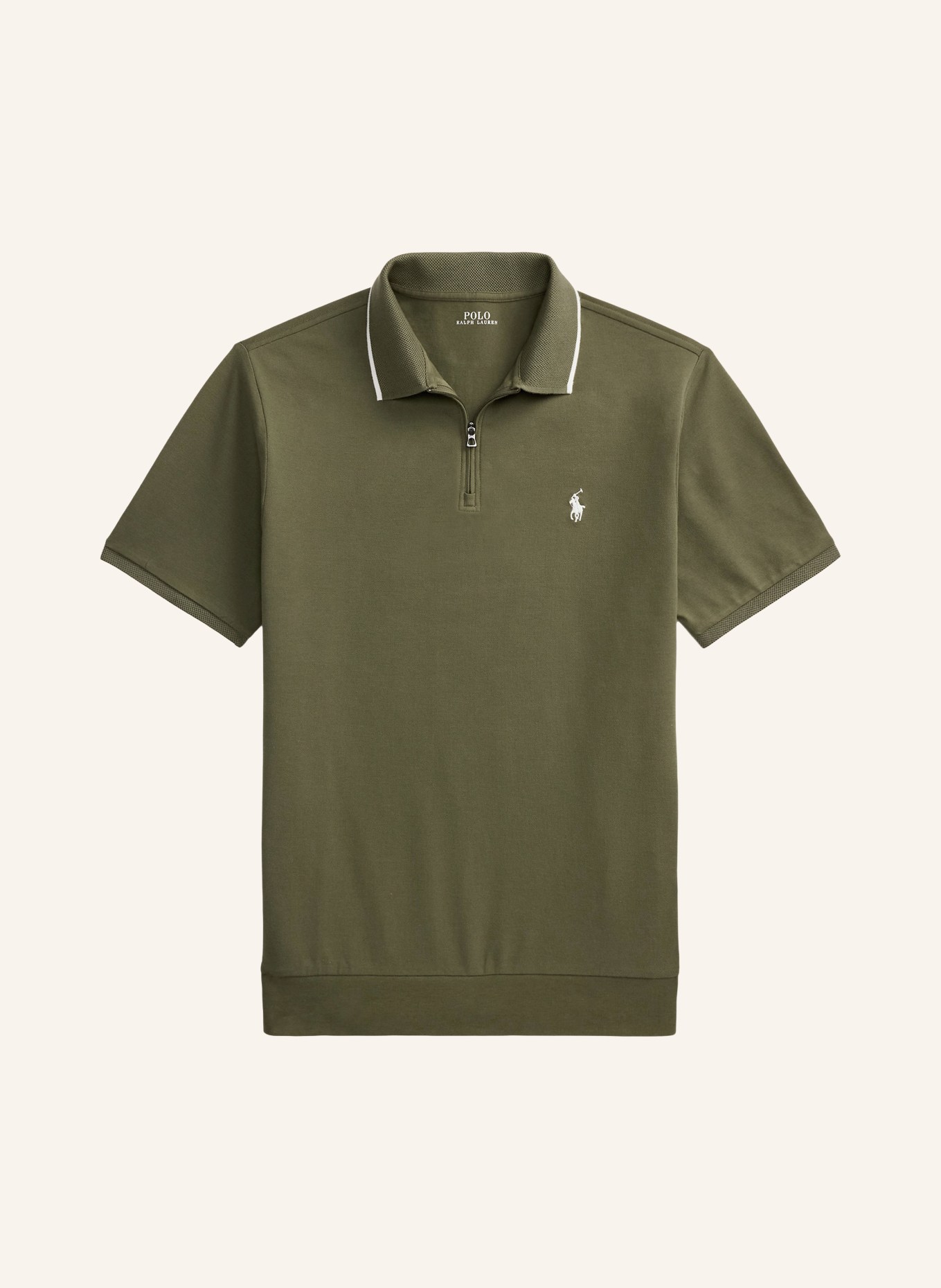 POLO RALPH LAUREN Polo en piqué, coupe classique: OLIVE / BLANC