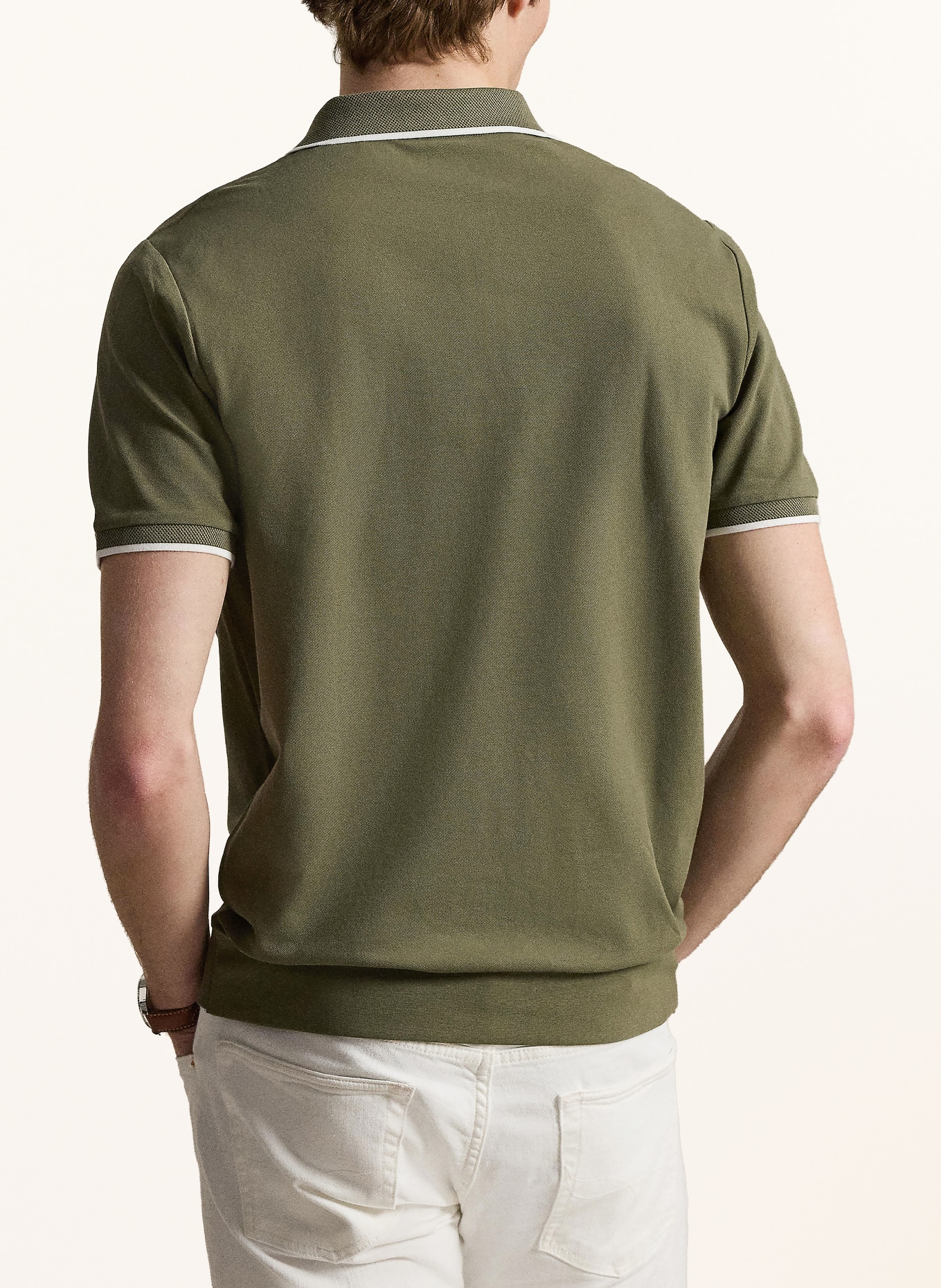 POLO RALPH LAUREN Polo en piqué, coupe classique: OLIVE / BLANC