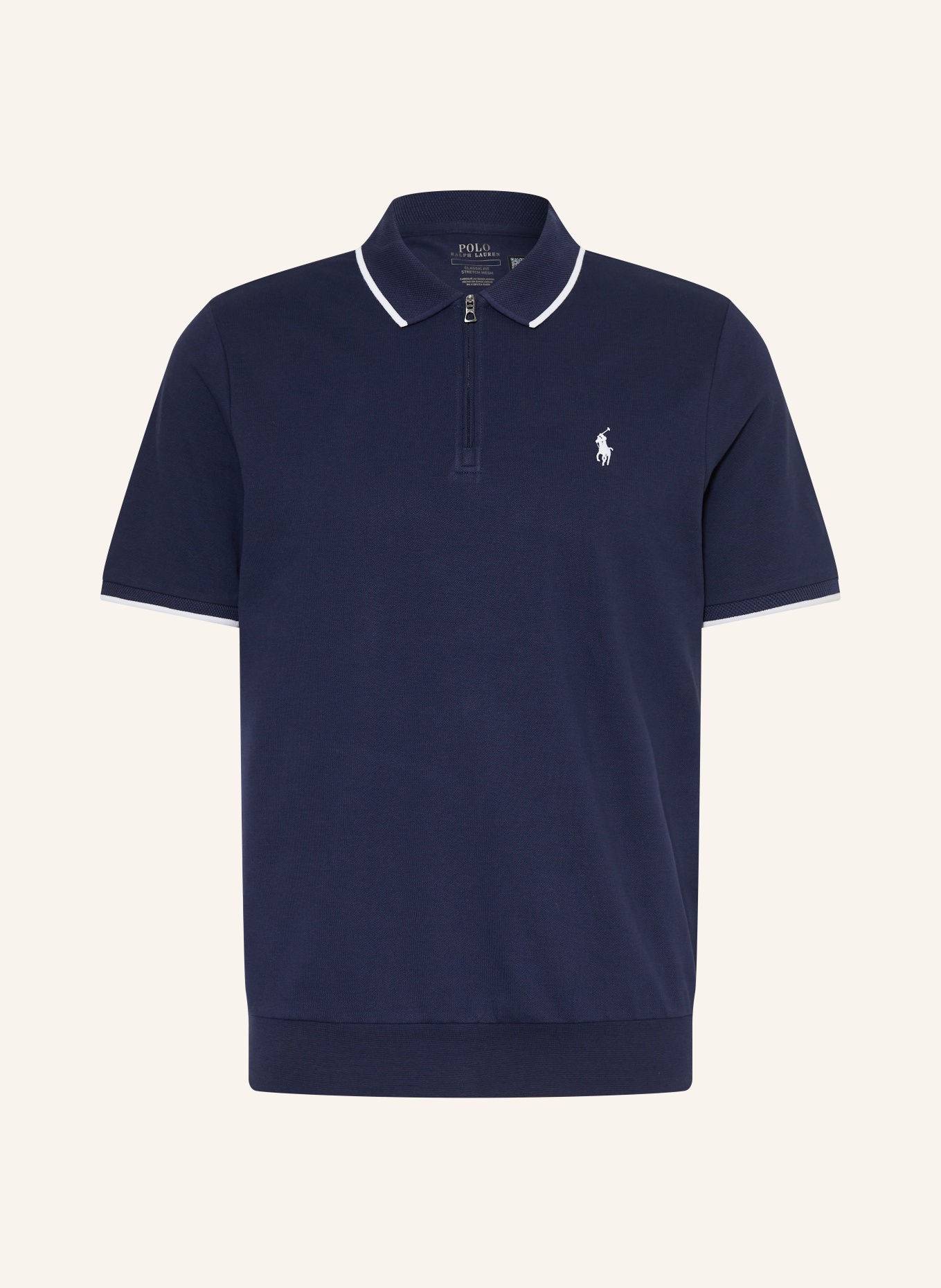 POLO RALPH LAUREN Polo en piqué, coupe classique: BLEU FONCÉ / BLANC