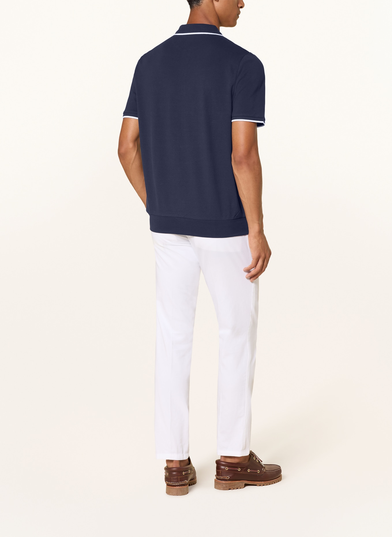 POLO RALPH LAUREN Polo en piqué, coupe classique: BLEU FONCÉ / BLANC