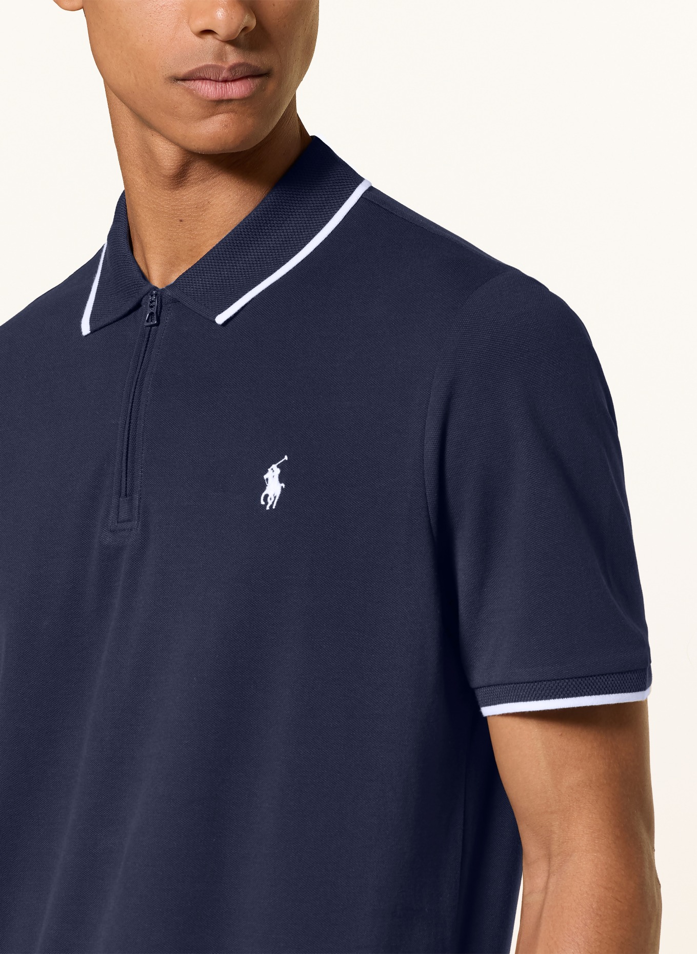 POLO RALPH LAUREN Polo en piqué, coupe classique: BLEU FONCÉ / BLANC