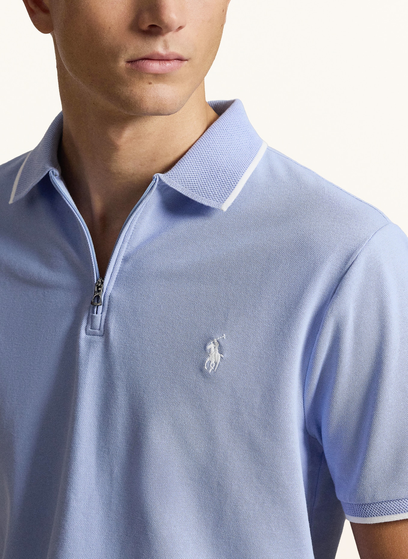 POLO RALPH LAUREN Polo en piqué, coupe classique: BLEU CLAIR