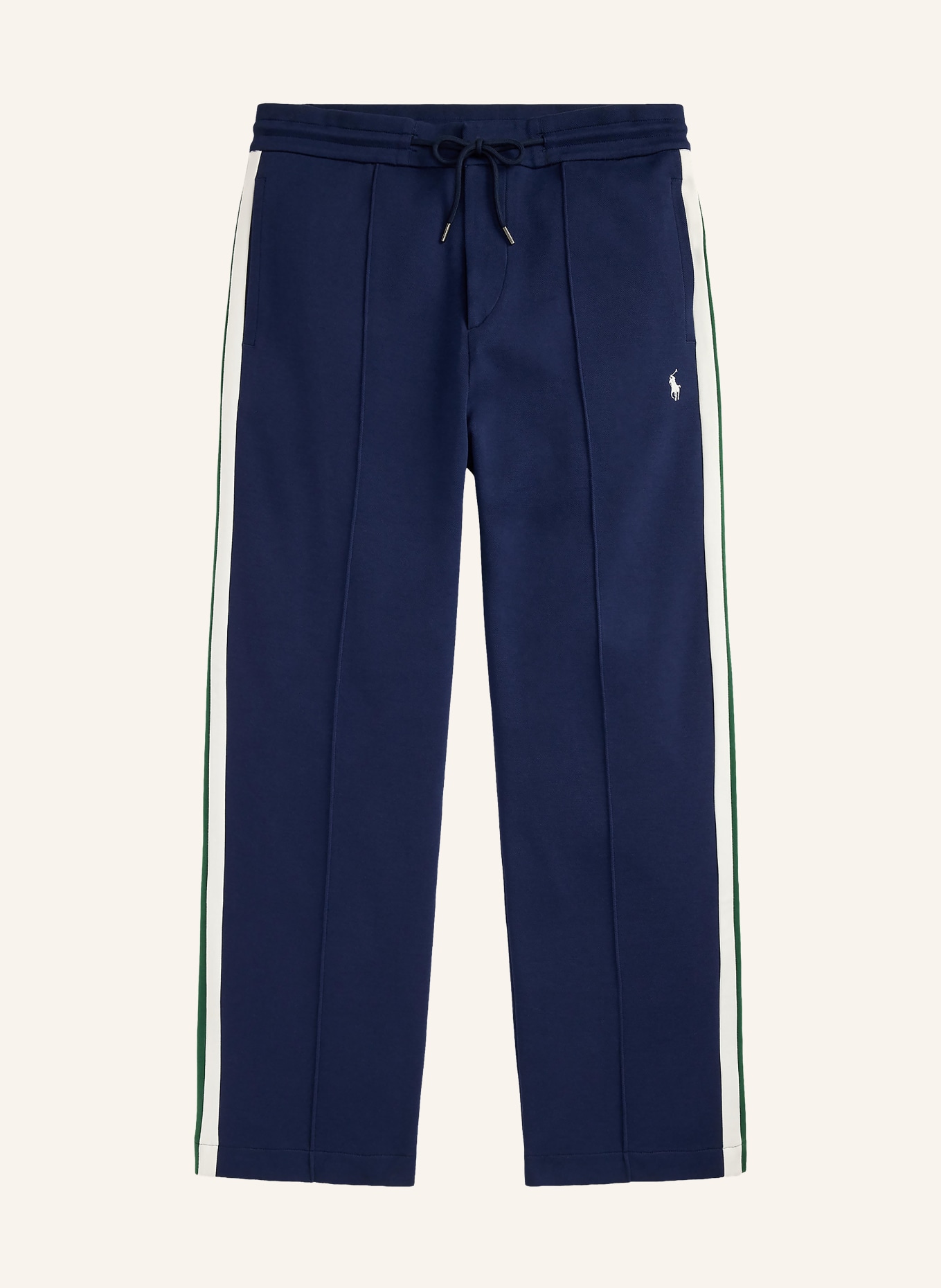 POLO RALPH LAUREN Kalhoty ve stylu joggingových kalhot s pruhy: TMAVĚ MODRÁ / ZELENÁ / BÍLÁ