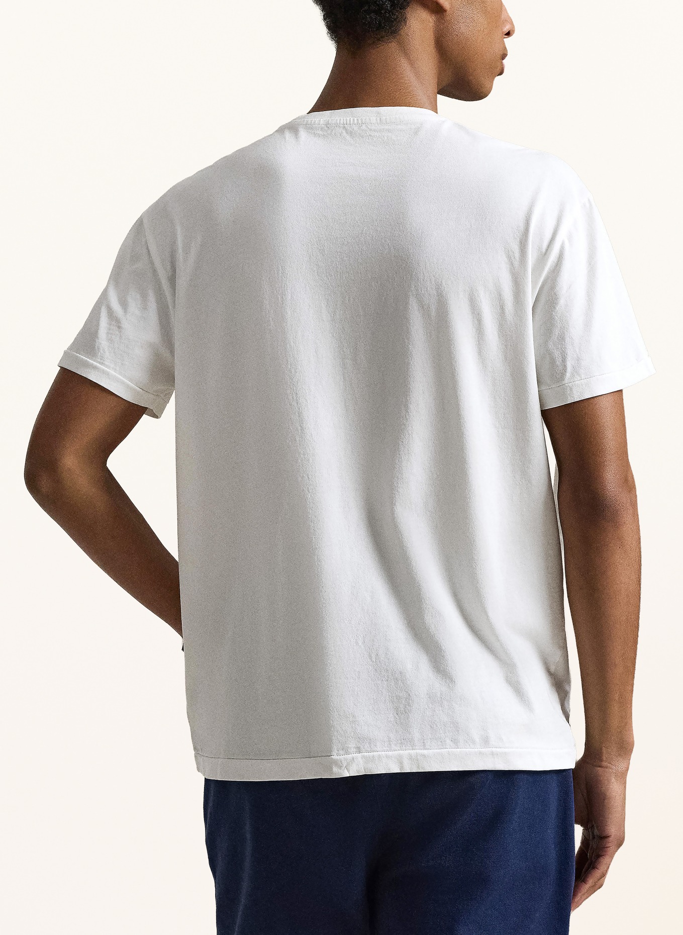 POLO RALPH LAUREN T-shirt: BLANC / BLEU FONCÉ