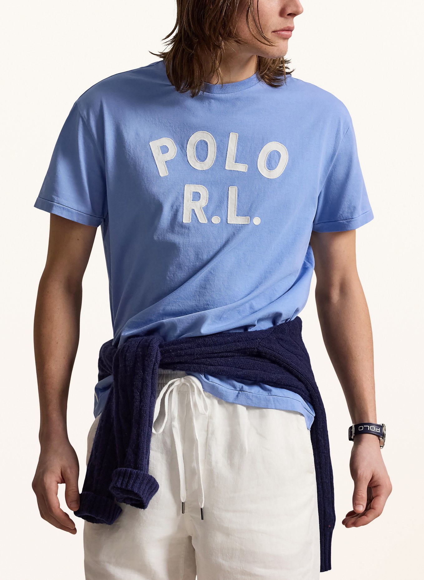 POLO RALPH LAUREN T-shirt: BLEU / BLANC
