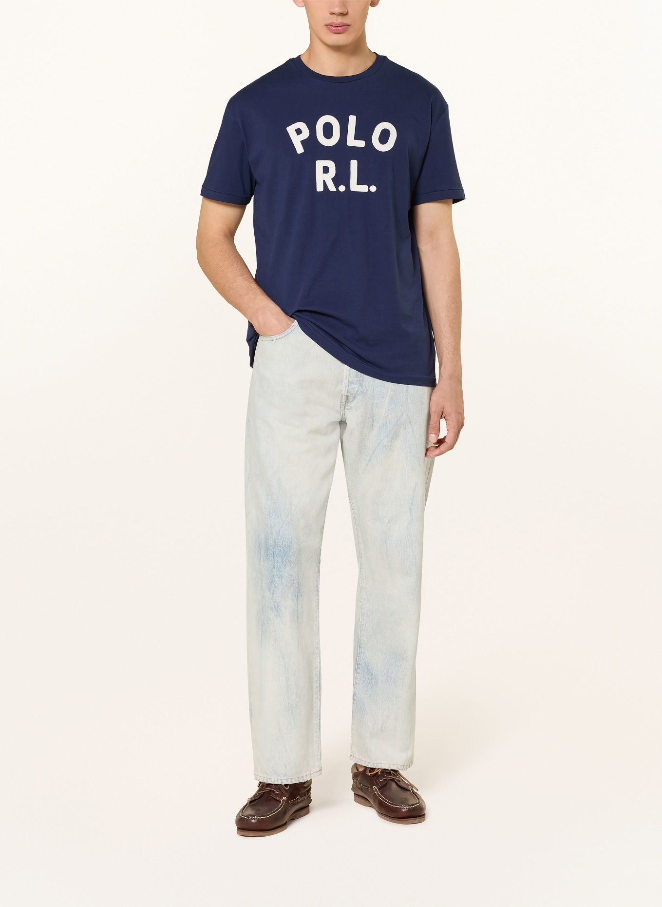POLO RALPH LAUREN T-shirt: DARK BLUE / WHITE