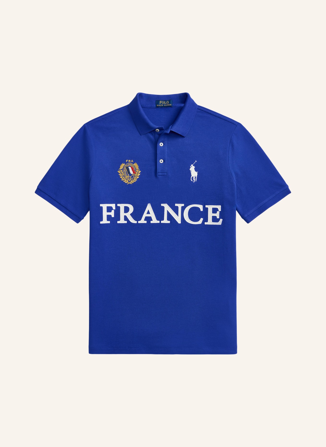 POLO RALPH LAUREN Classic Fit Piqué Polo Shirt: BLUE / WHITE