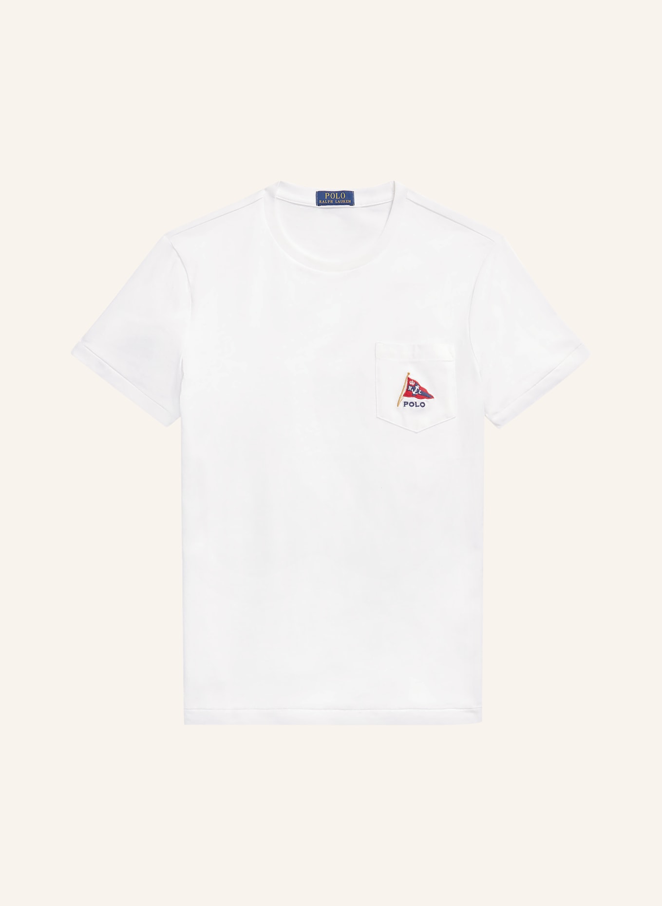 POLO RALPH LAUREN T-Shirt: WEISS / DUNKELBLAU / BLAU
