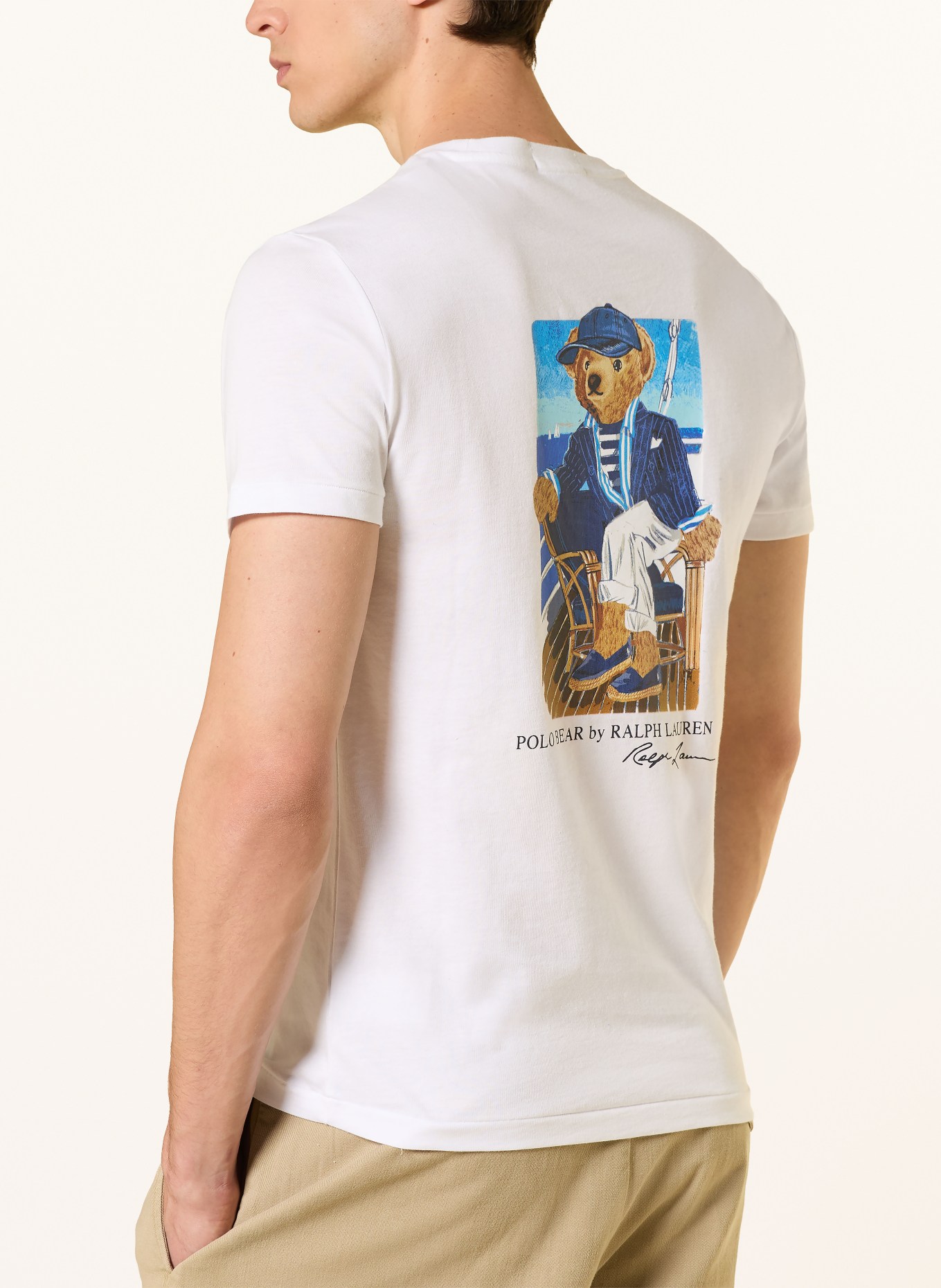 POLO RALPH LAUREN T-Shirt: WEISS / DUNKELBLAU / BLAU
