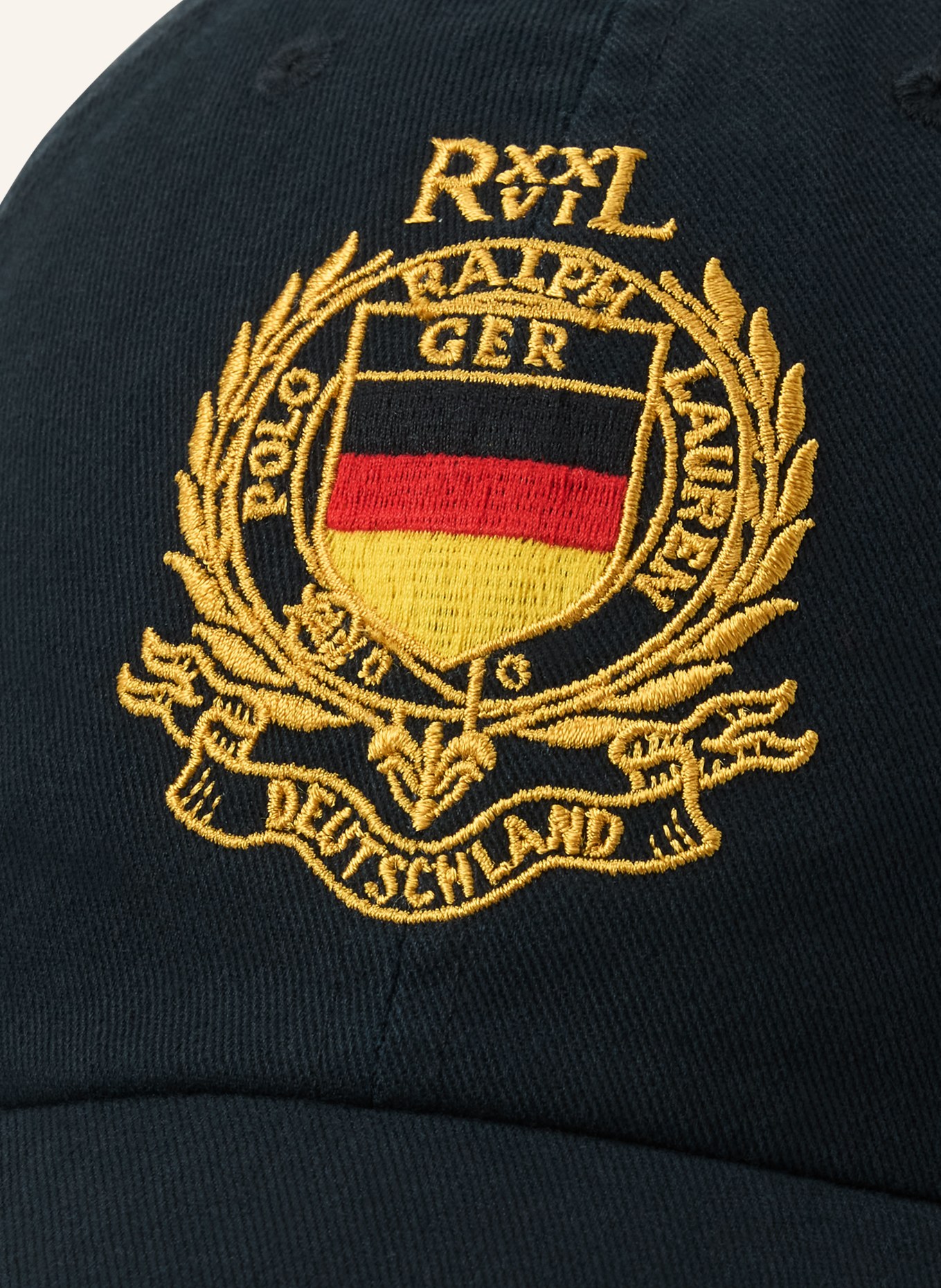 POLO RALPH LAUREN Cap: BLACK / GOLD / RED