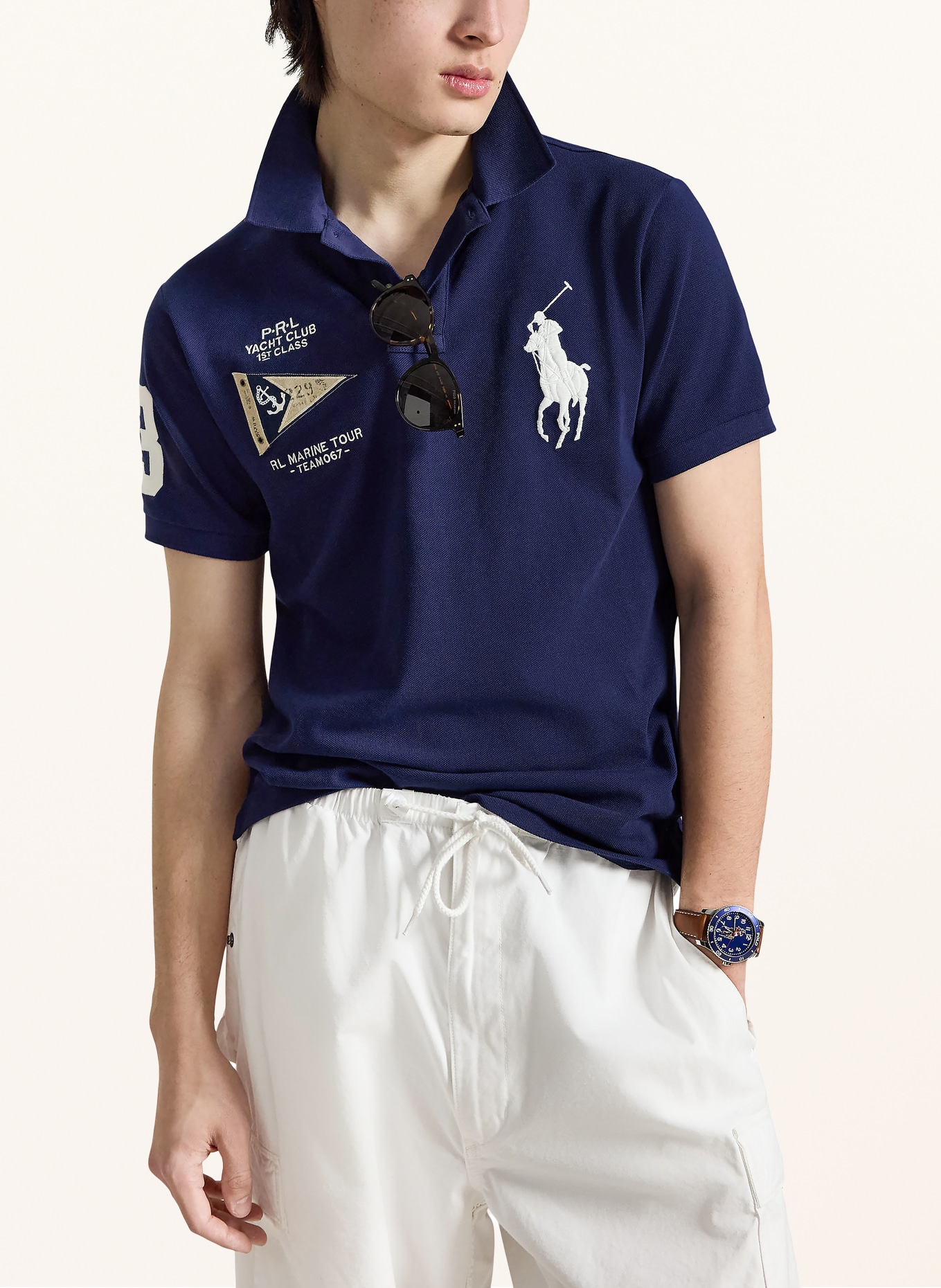 POLO RALPH LAUREN Polo en piqué: BLEU FONCÉ / BLANC