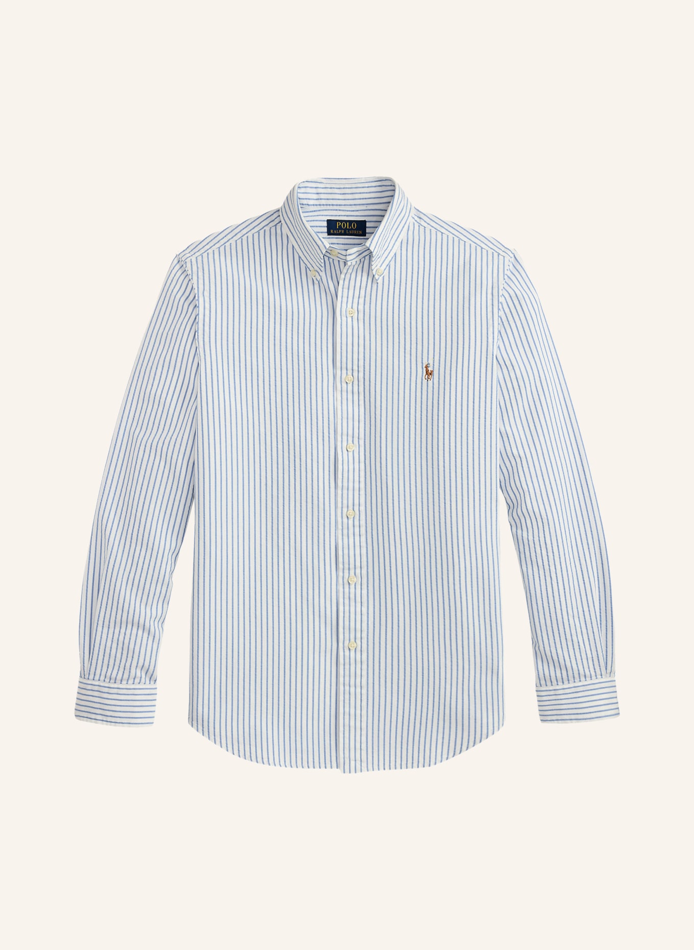 POLO RALPH LAUREN Overhemd OXFORD Slim Fit: WIT / BLAUW