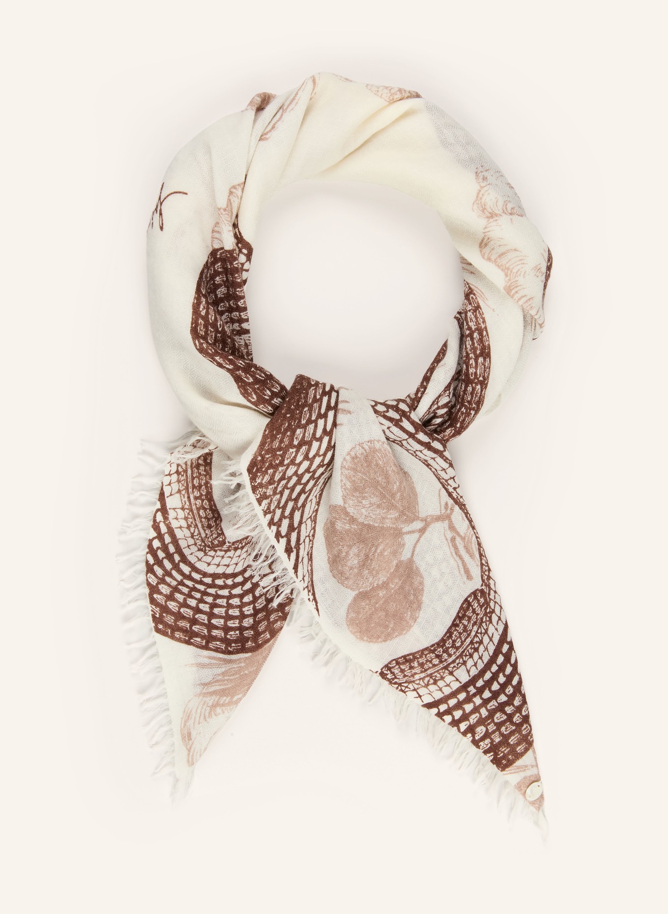 friendly hunting Cashmere-Tuch: CREME / DUNKELBRAUN / BEIGE