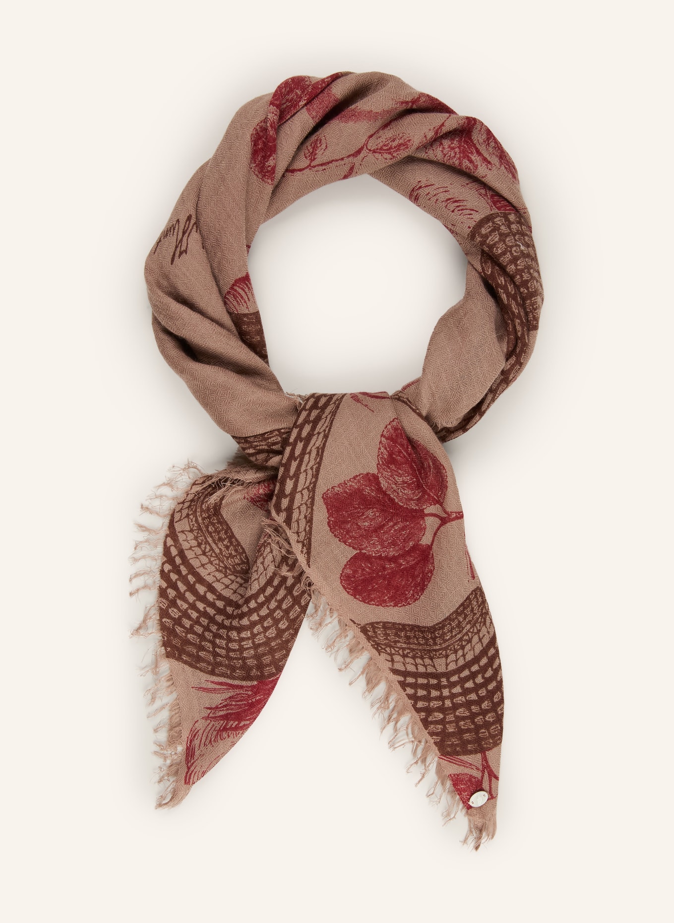 friendly hunting Cashmere-Tuch: TAUPE / BRAUN / DUNKELROT