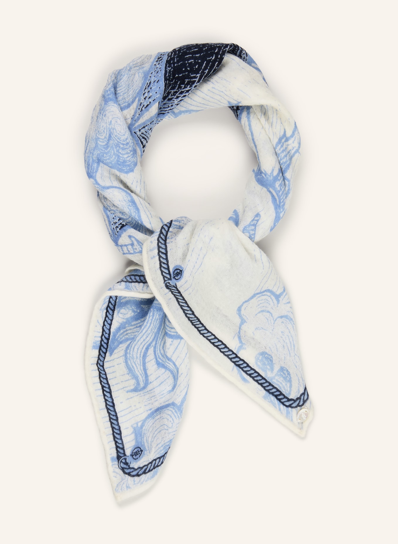 friendly hunting Cashmere-Tuch: HELLBLAU / DUNKELBLAU / WEISS