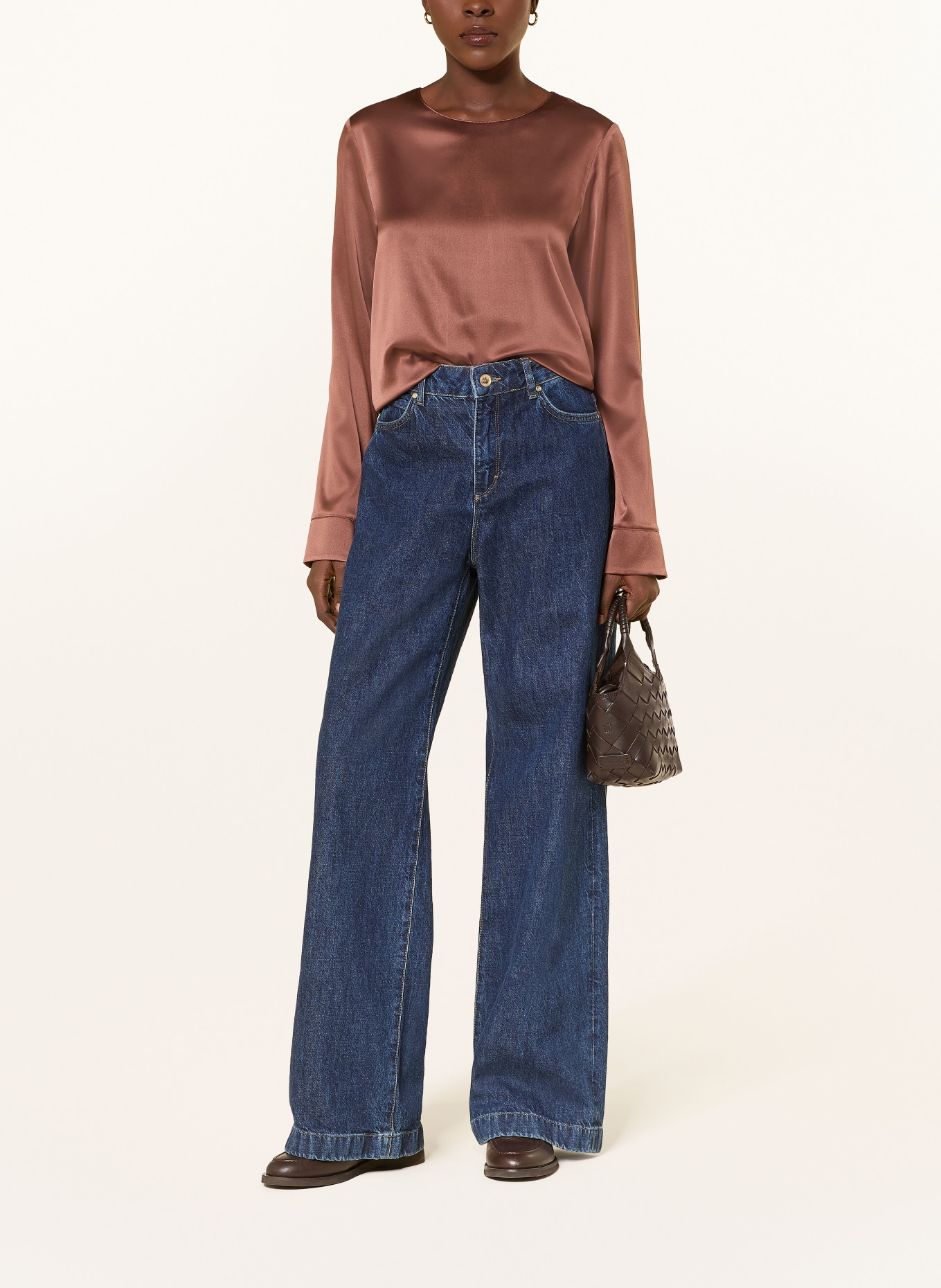 (THE MERCER) N.Y. Blusenshirt mit Seide: BRAUN