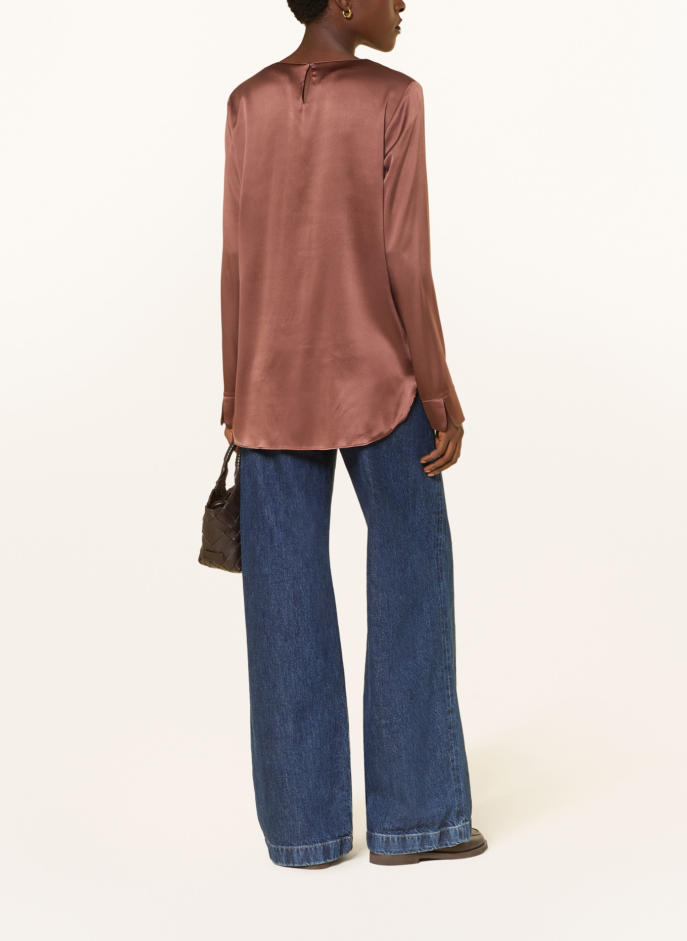 (THE MERCER) N.Y. Blusenshirt mit Seide: BRAUN