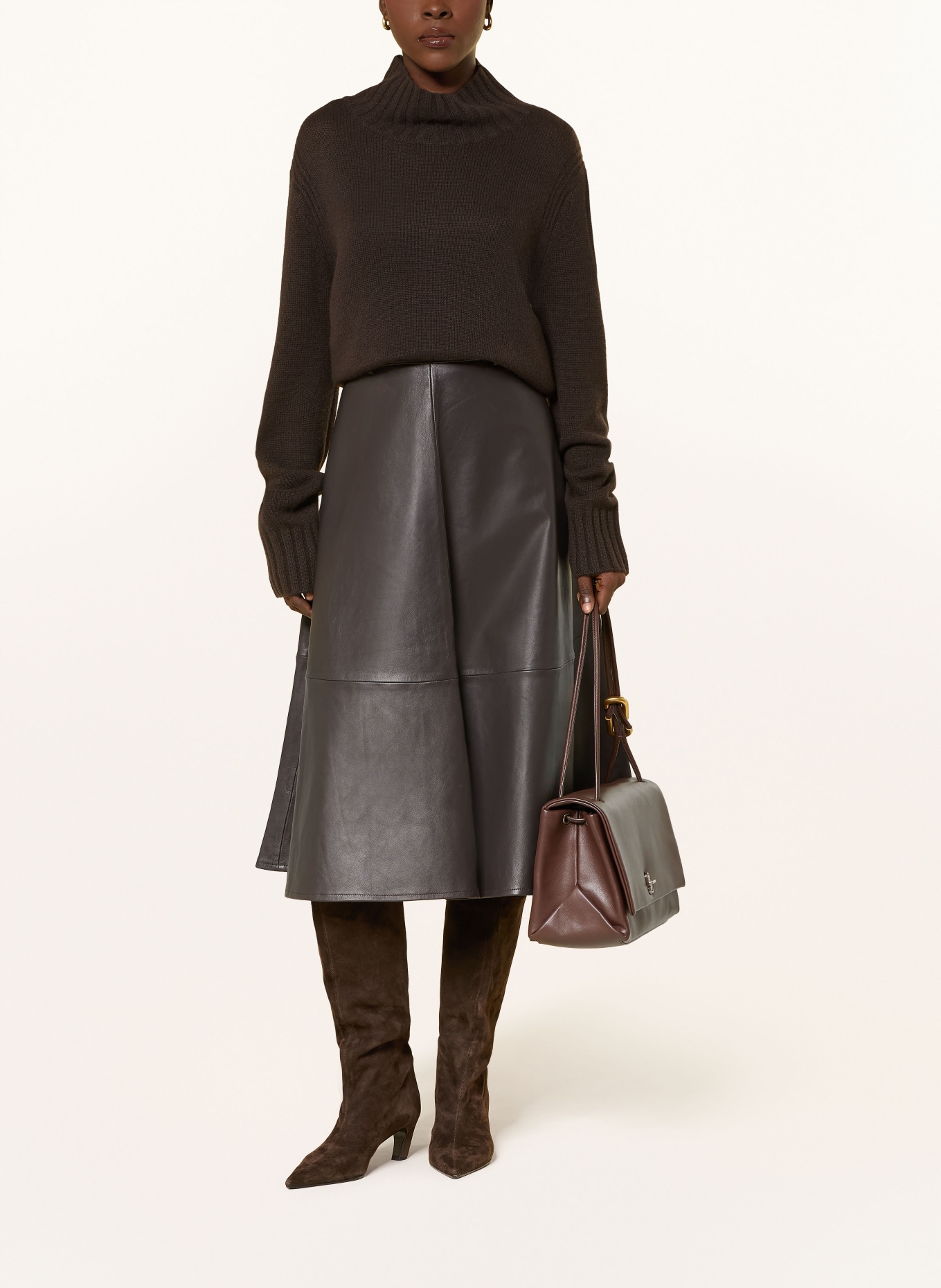 (THE MERCER) N.Y. Cashmere-Pullover: DUNKELBRAUN