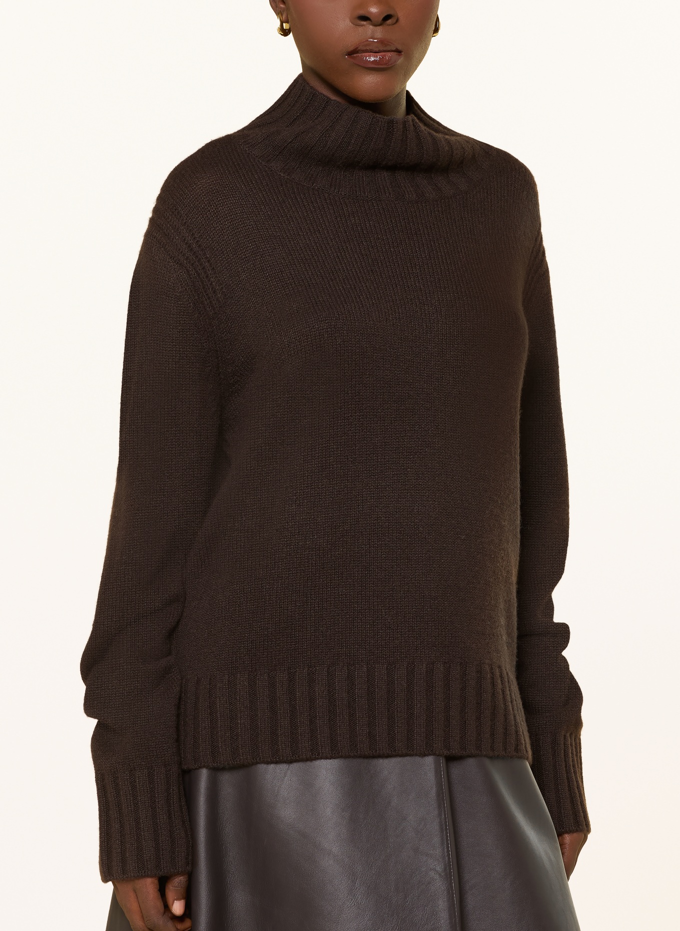 (THE MERCER) N.Y. Cashmere-Pullover: DUNKELBRAUN