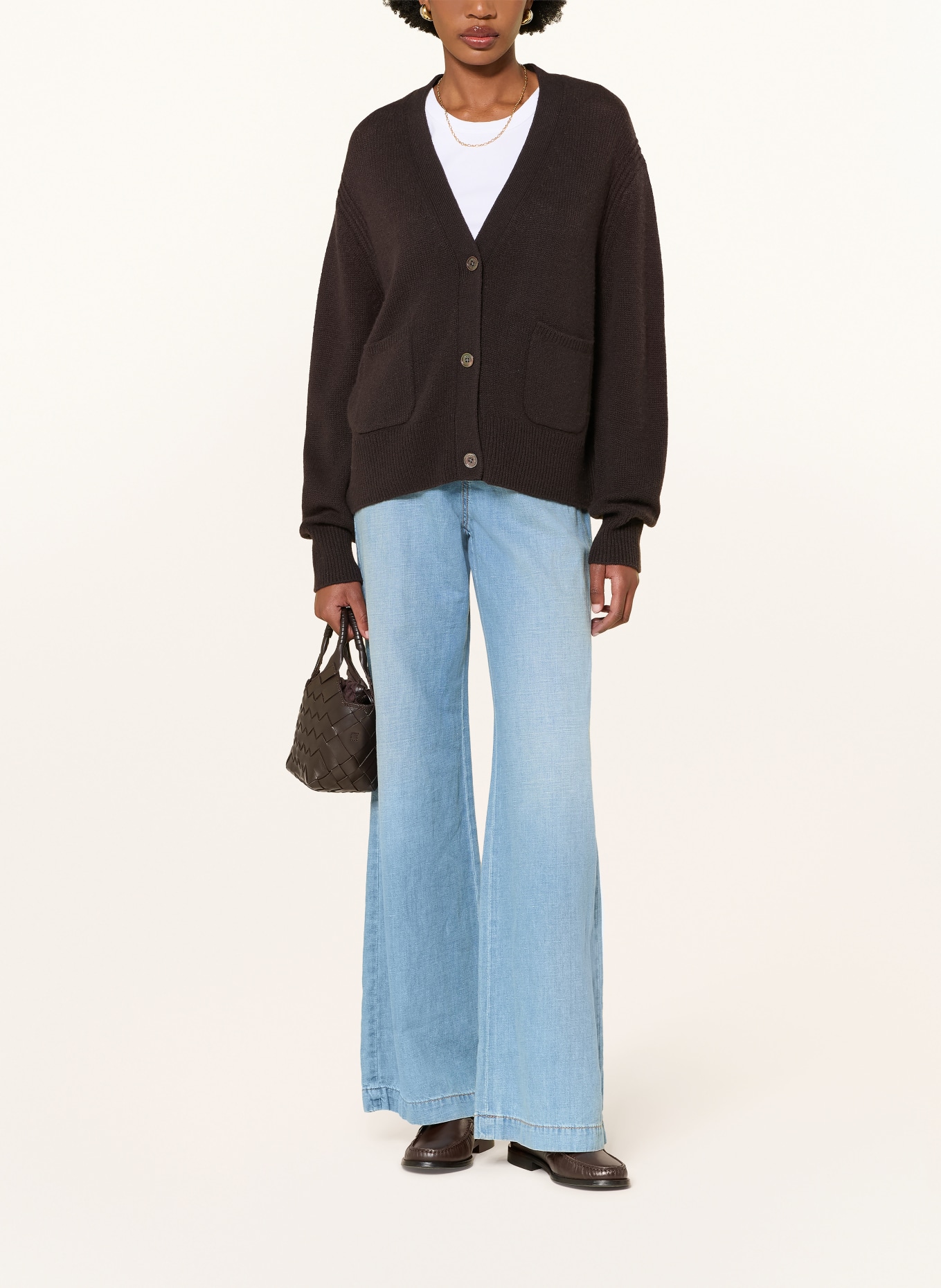 (THE MERCER) N.Y. Strickjacke aus Cashmere: DUNKELBRAUN
