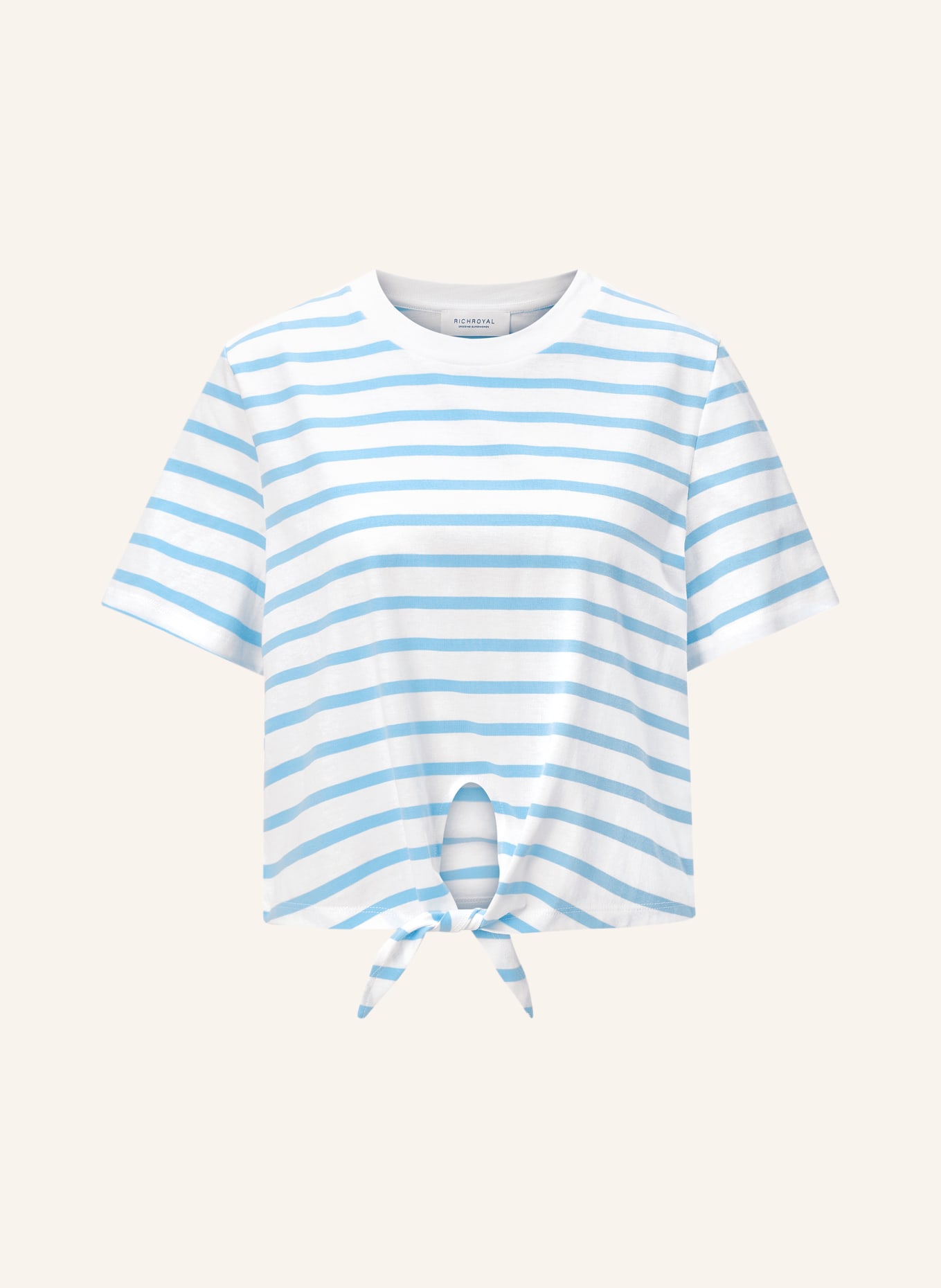 Rich & Royal T-shirt: BLANC / BLEU CLAIR