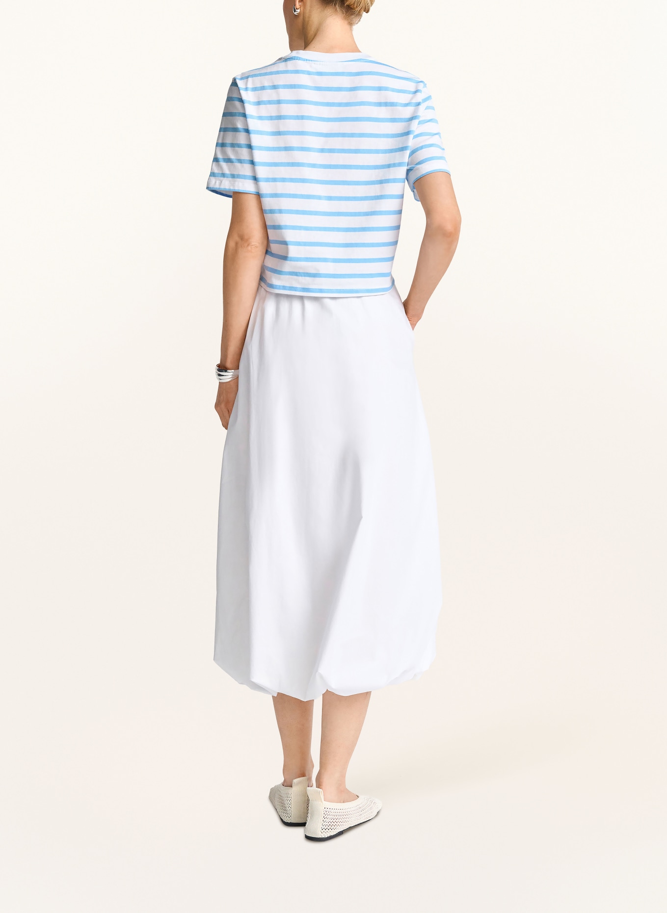 Rich & Royal T-shirt: BLANC / BLEU CLAIR