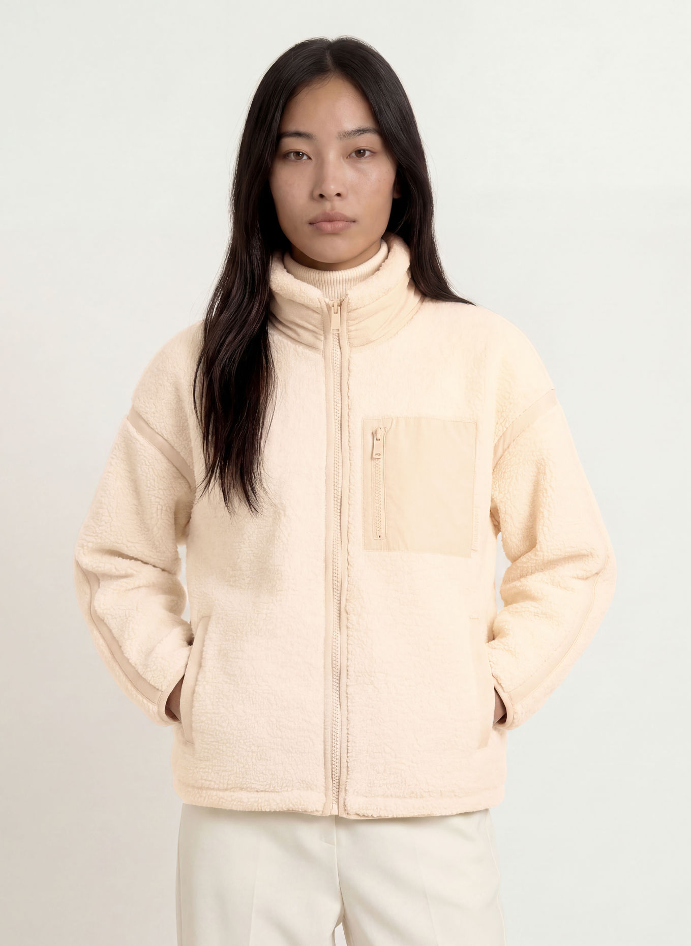 RINO & PELLE Teddyfell-Jacke SINAI: CREME / BEIGE