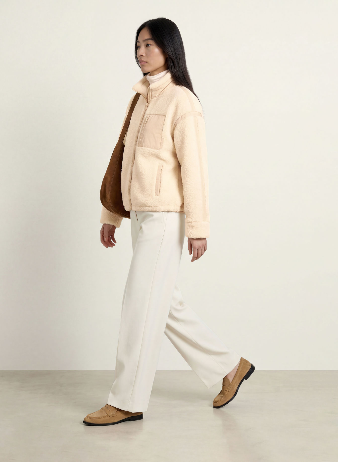 RINO & PELLE Teddyfell-Jacke SINAI: CREME / BEIGE