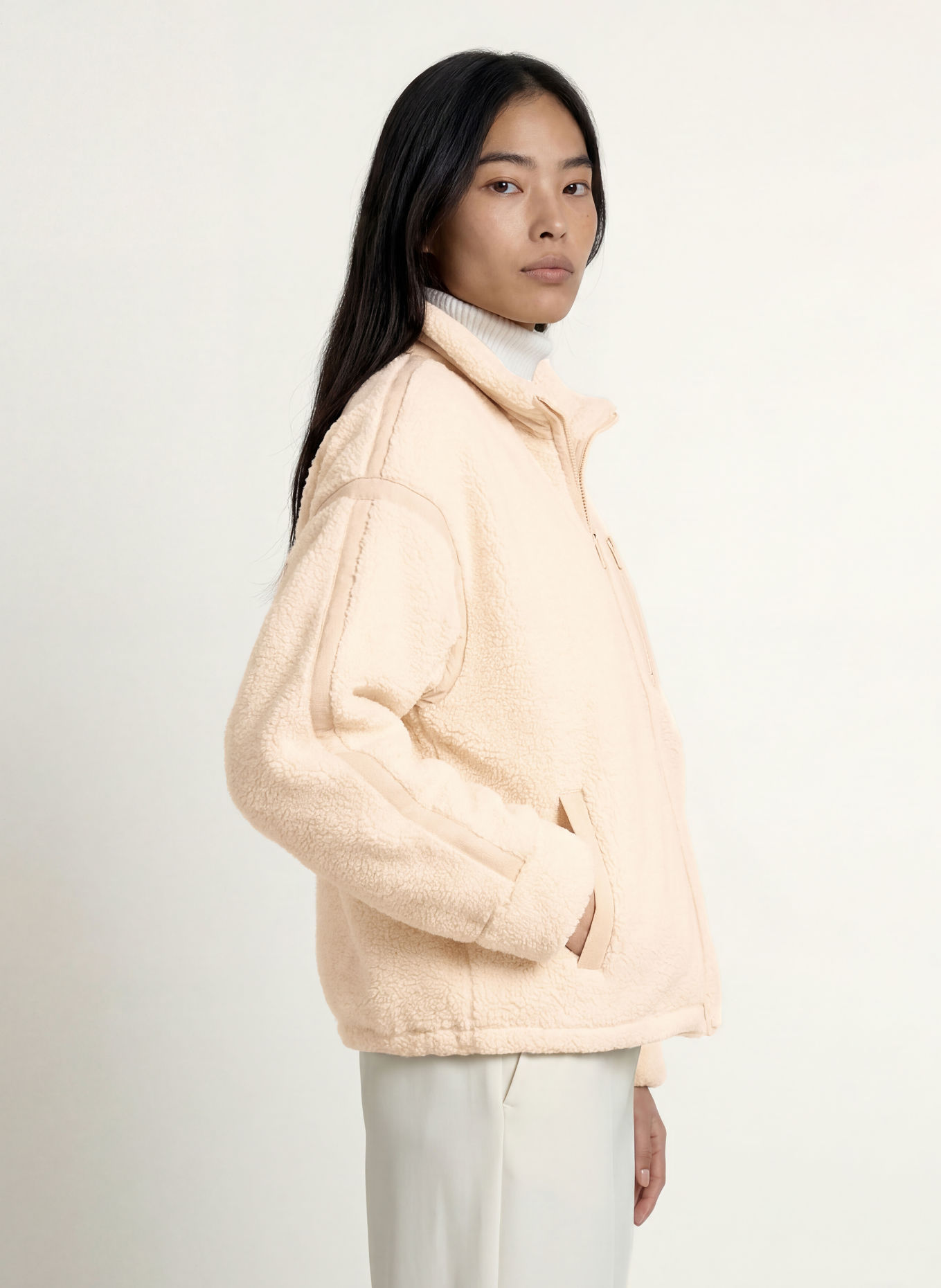 RINO & PELLE Teddyfell-Jacke SINAI: CREME / BEIGE