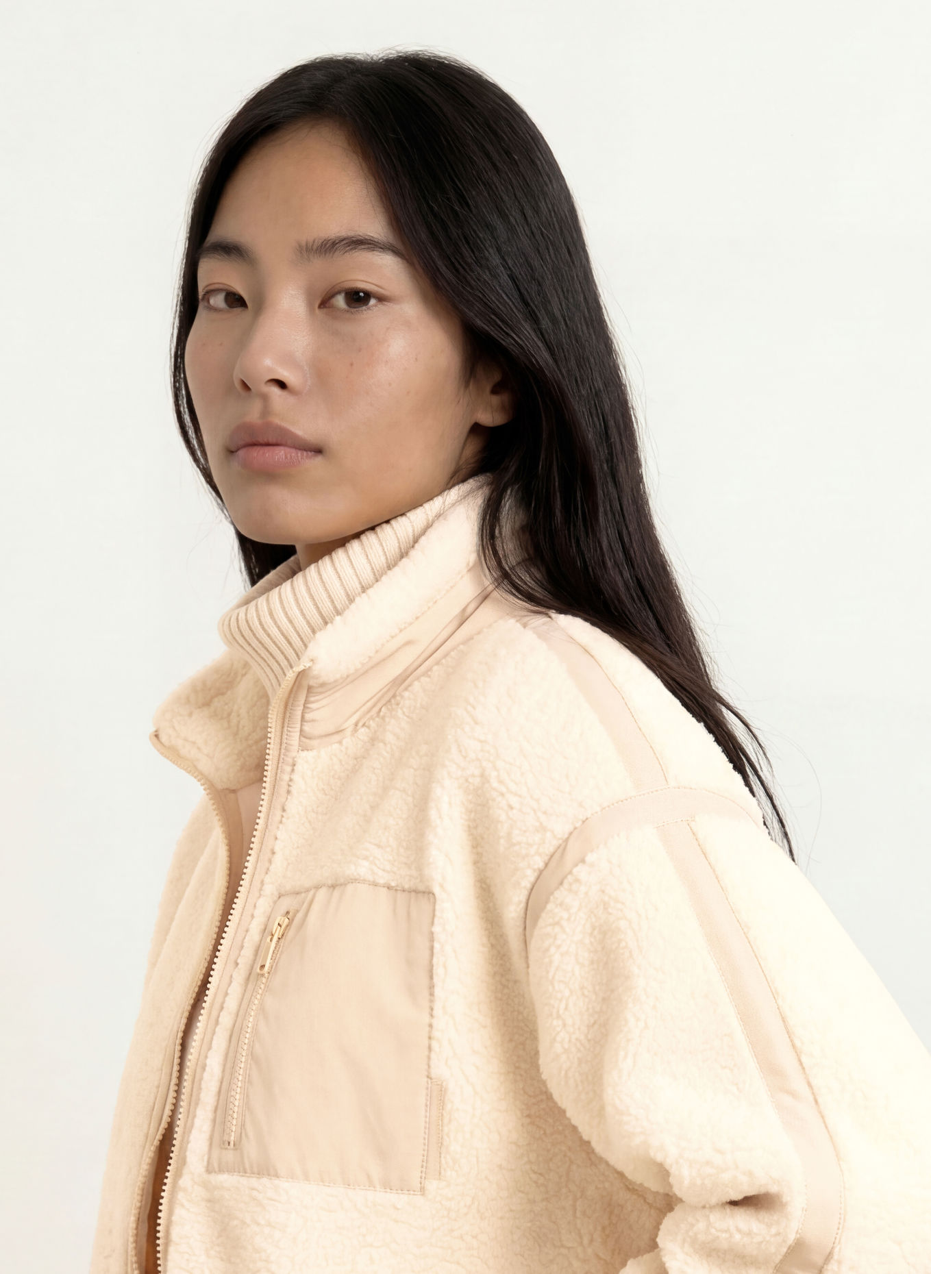RINO & PELLE Teddyfell-Jacke SINAI: CREME / BEIGE