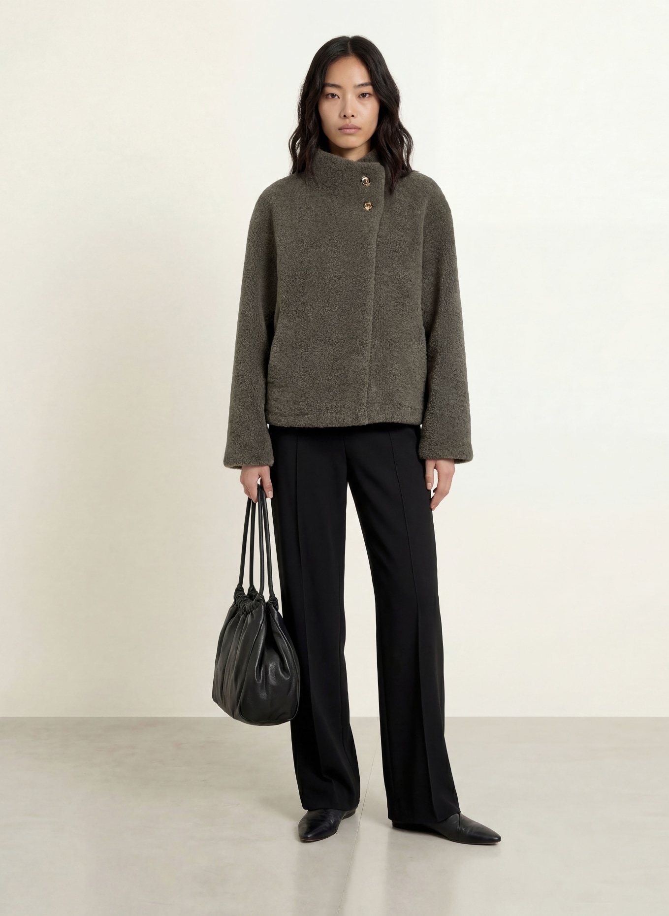 RINO & PELLE DENU Teddy Fur Jacket: KHAKI