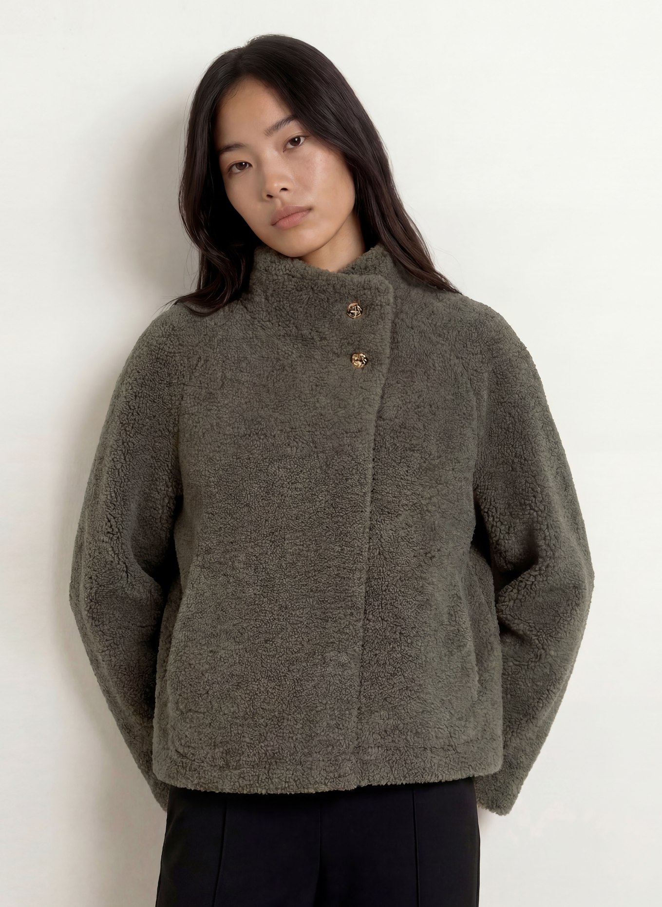 RINO & PELLE DENU Teddy Fur Jacket: KHAKI