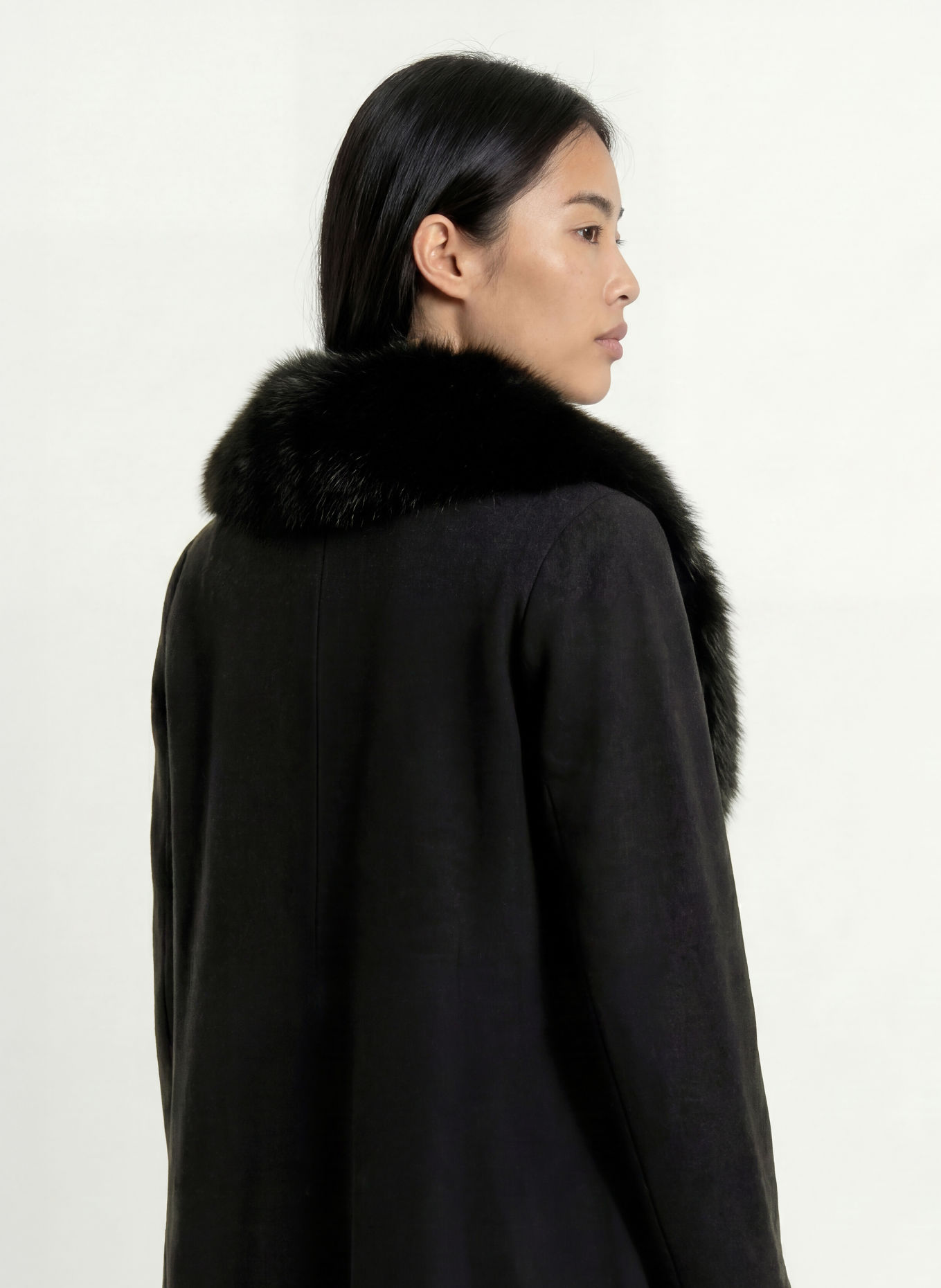 RINO & PELLE Cape WENDY mit Kunstfell: SCHWARZ