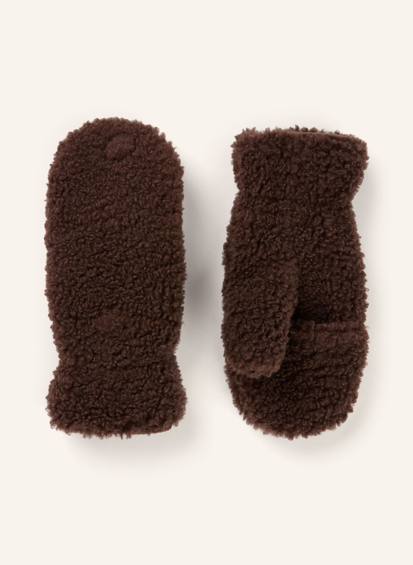 RINO & PELLE Fäustlinge aus Teddyfell: DUNKELBRAUN