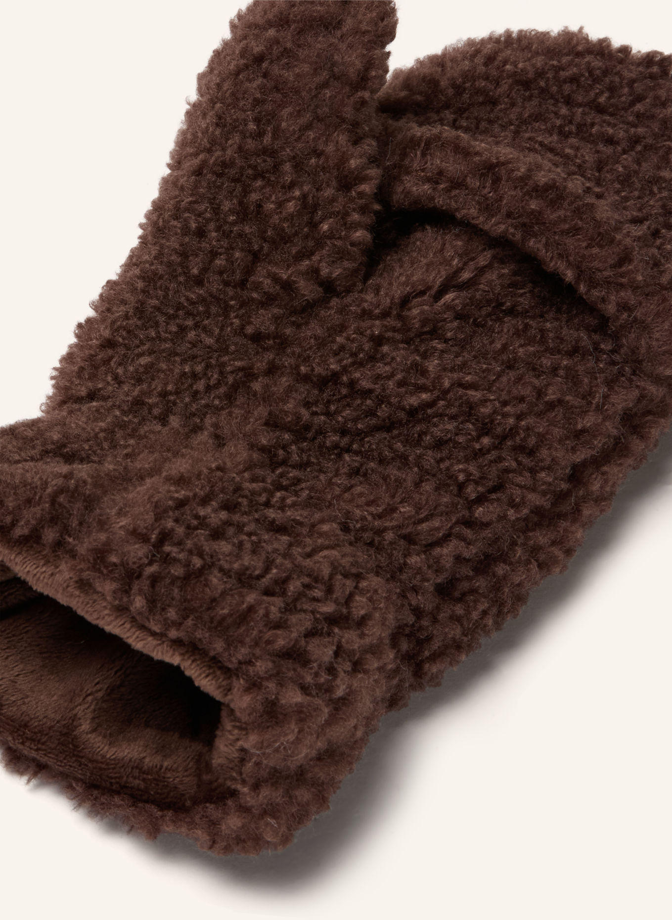 RINO & PELLE Fäustlinge aus Teddyfell: DUNKELBRAUN