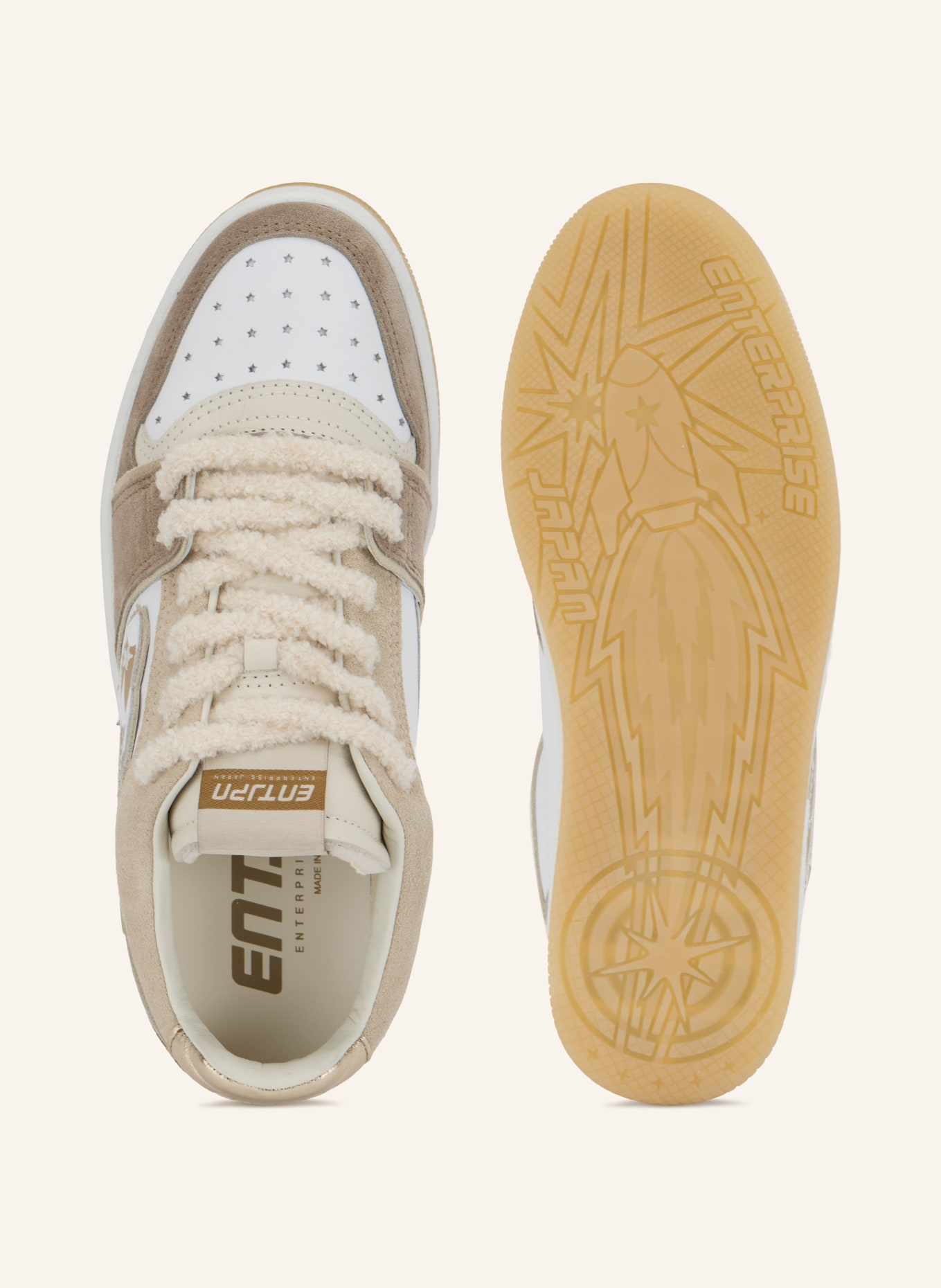 ENTERPRISE JAPAN Sneaker EGG ROCKET 4: ECRU / GOLD / WEISS