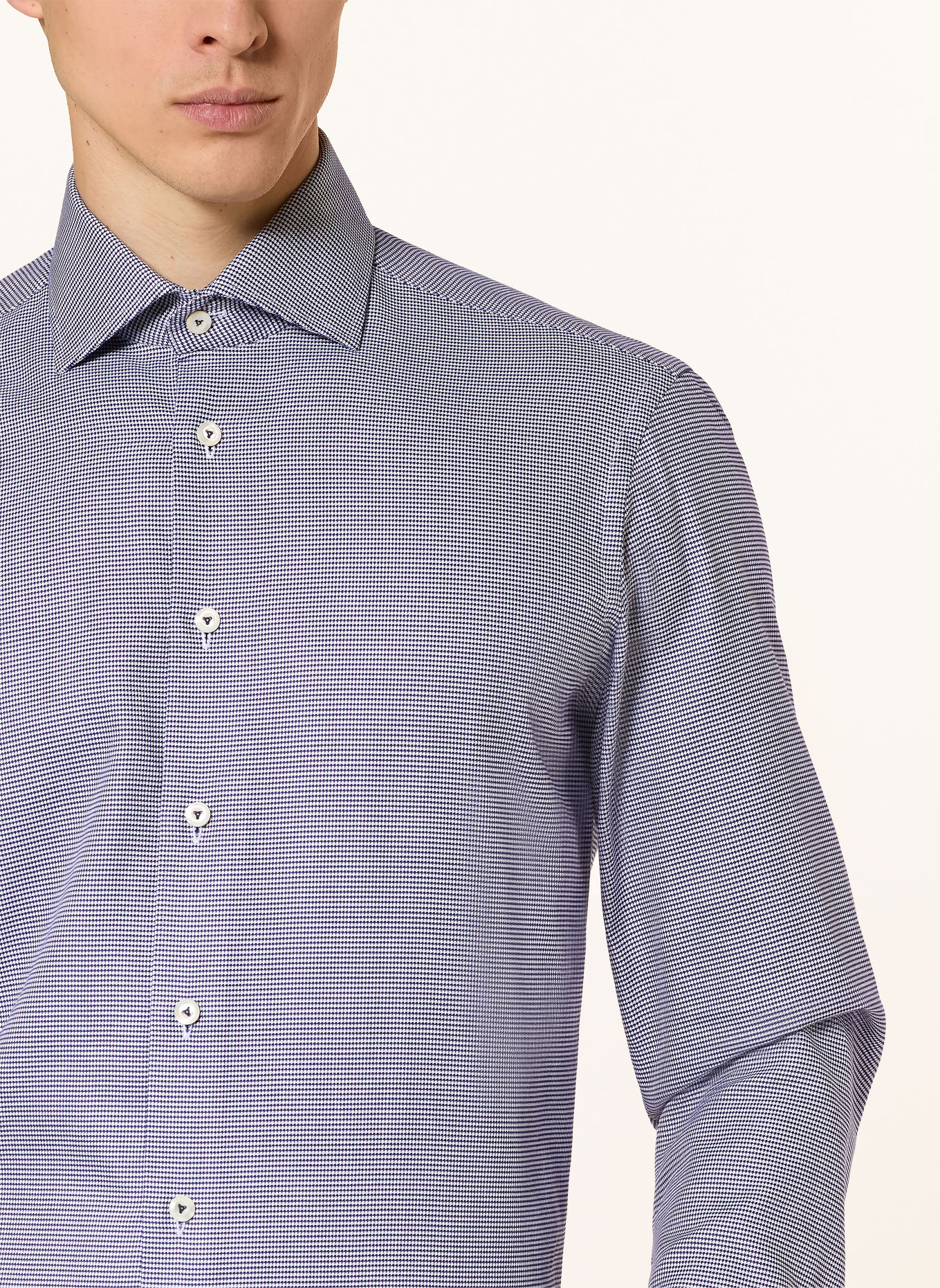 van Laack VL-RIVARA-TF Tailor Fit Shirt: DARK BLUE / WHITE