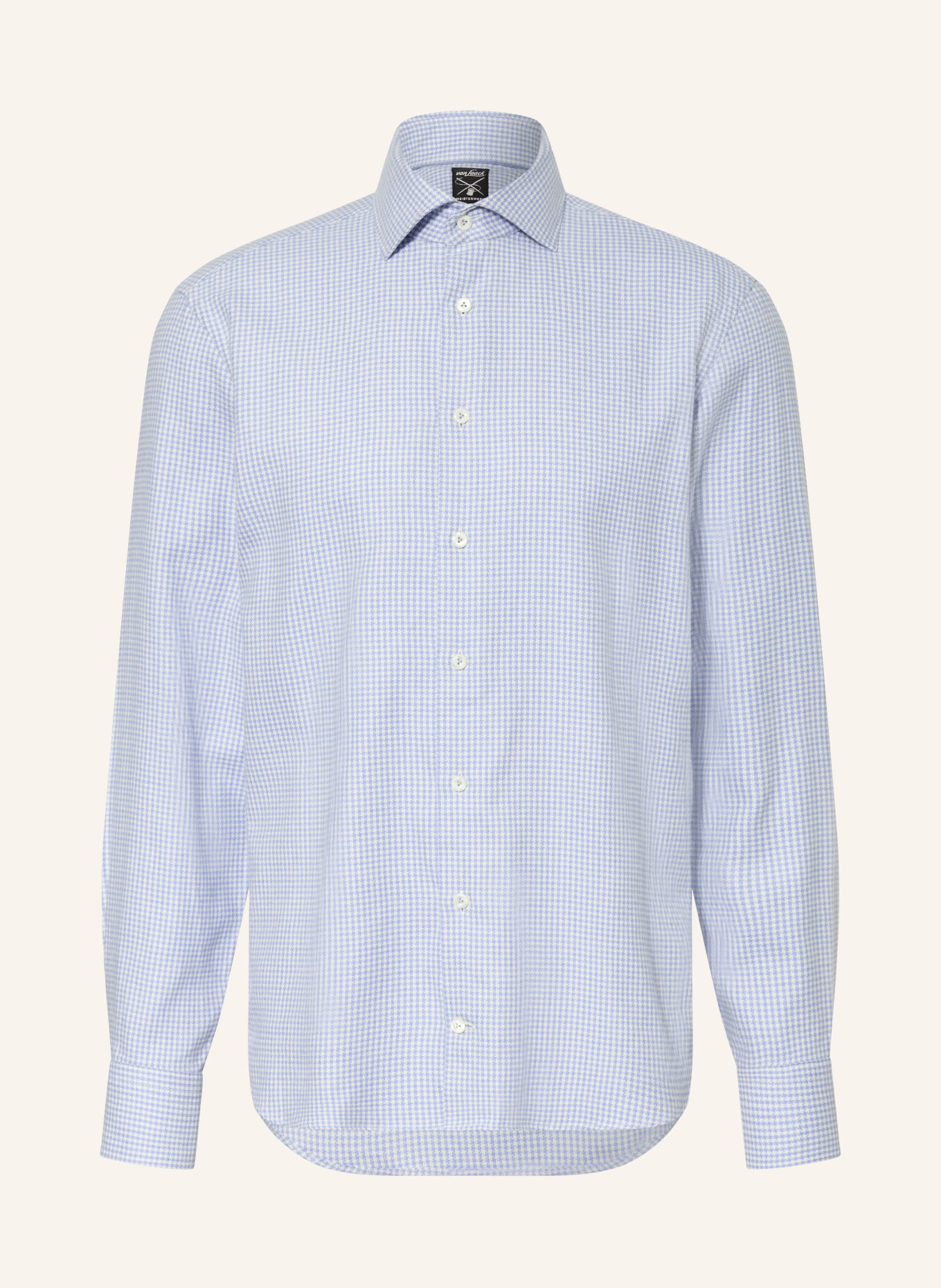 van Laack Flannel Shirt VL-RIVAR-PTFK Regular Fit: LIGHT BLUE / WHITE