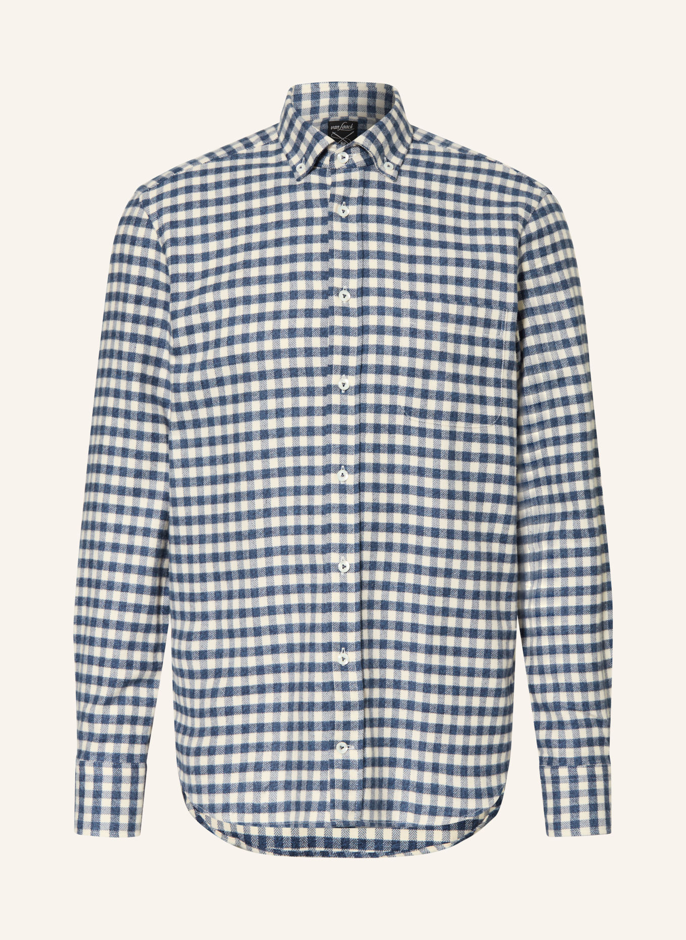van Laack Flanellhemd VL-ROY-TFK Tailor Fit: DUNKELBLAU / WEISS